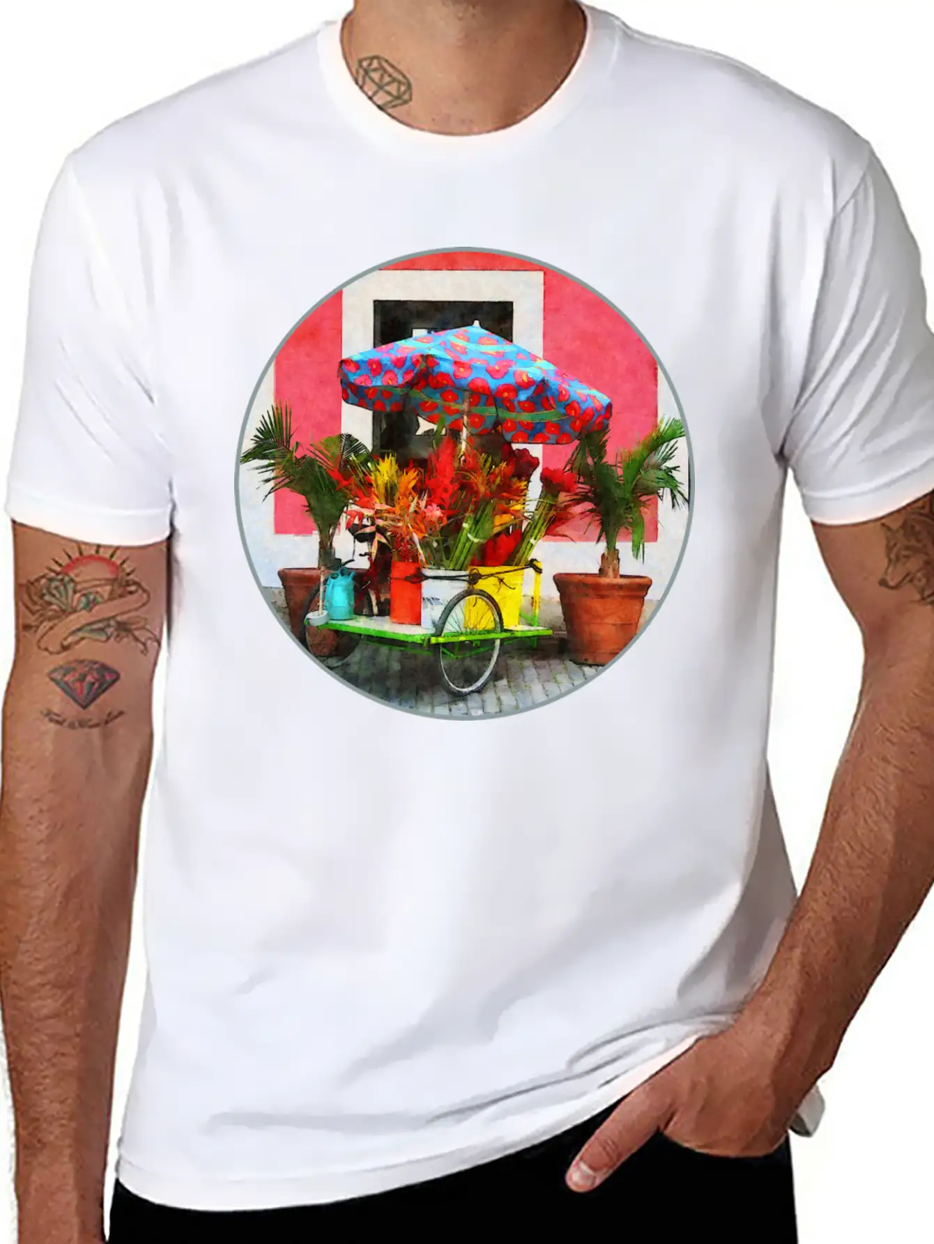 Flower Cart San Juan, Puerto Rico Unisex Casual T-Shirt – Clean Design For Daily Comfort