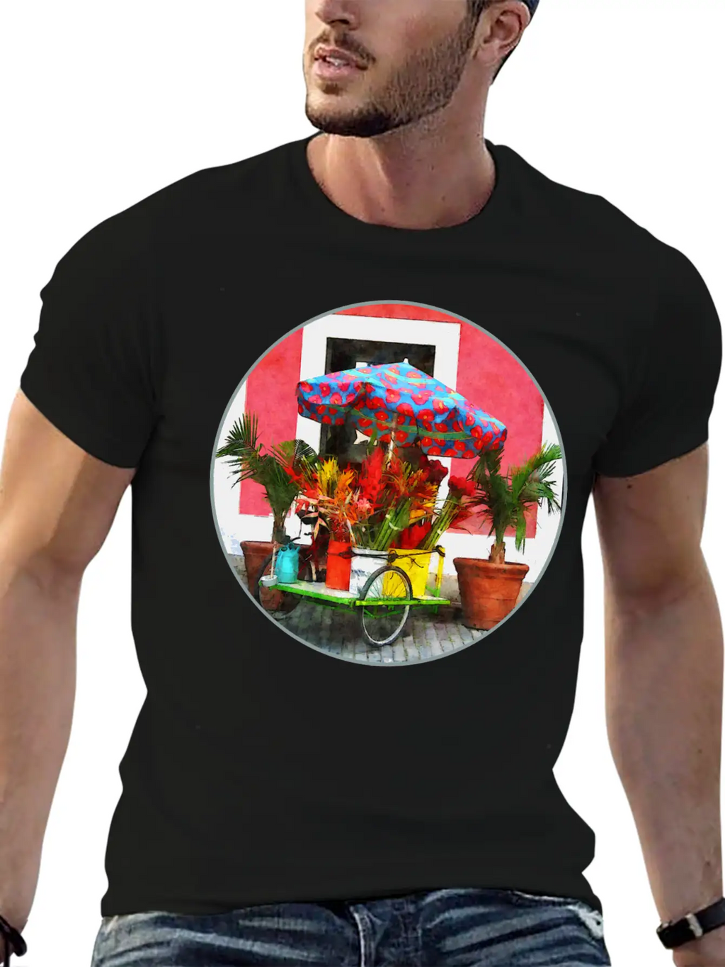 Flower Cart San Juan, Puerto Rico Unisex Casual T-Shirt – Clean Design For Daily Comfort