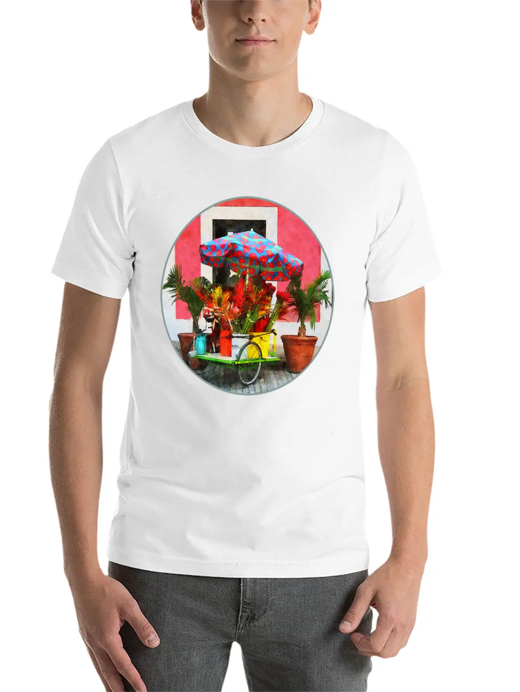 Flower Cart San Juan, Puerto Rico Unisex Casual T-Shirt – Clean Design For Daily Comfort