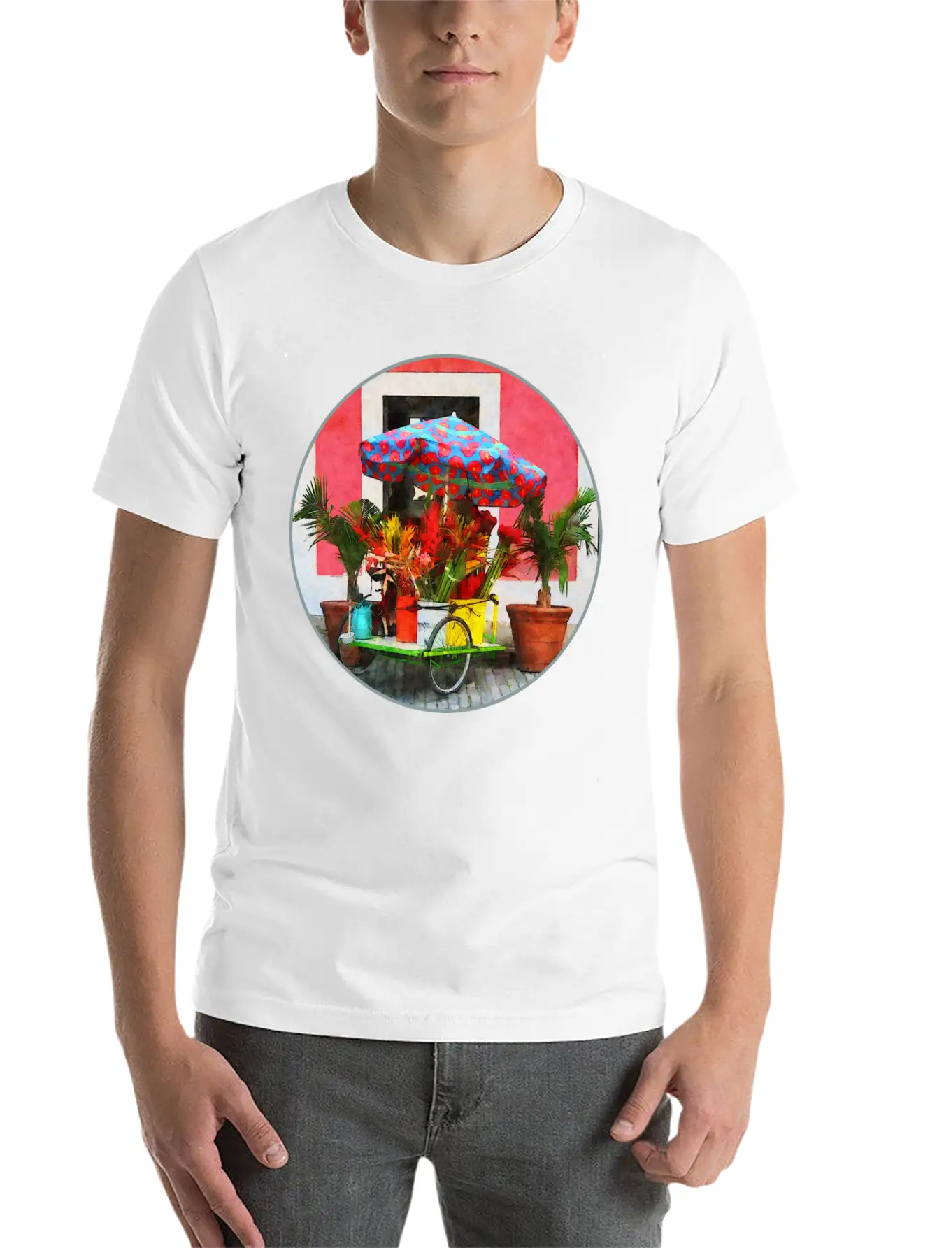 Flower Cart San Juan, Puerto Rico Unisex Casual T-Shirt – Clean Design For Daily Comfort
