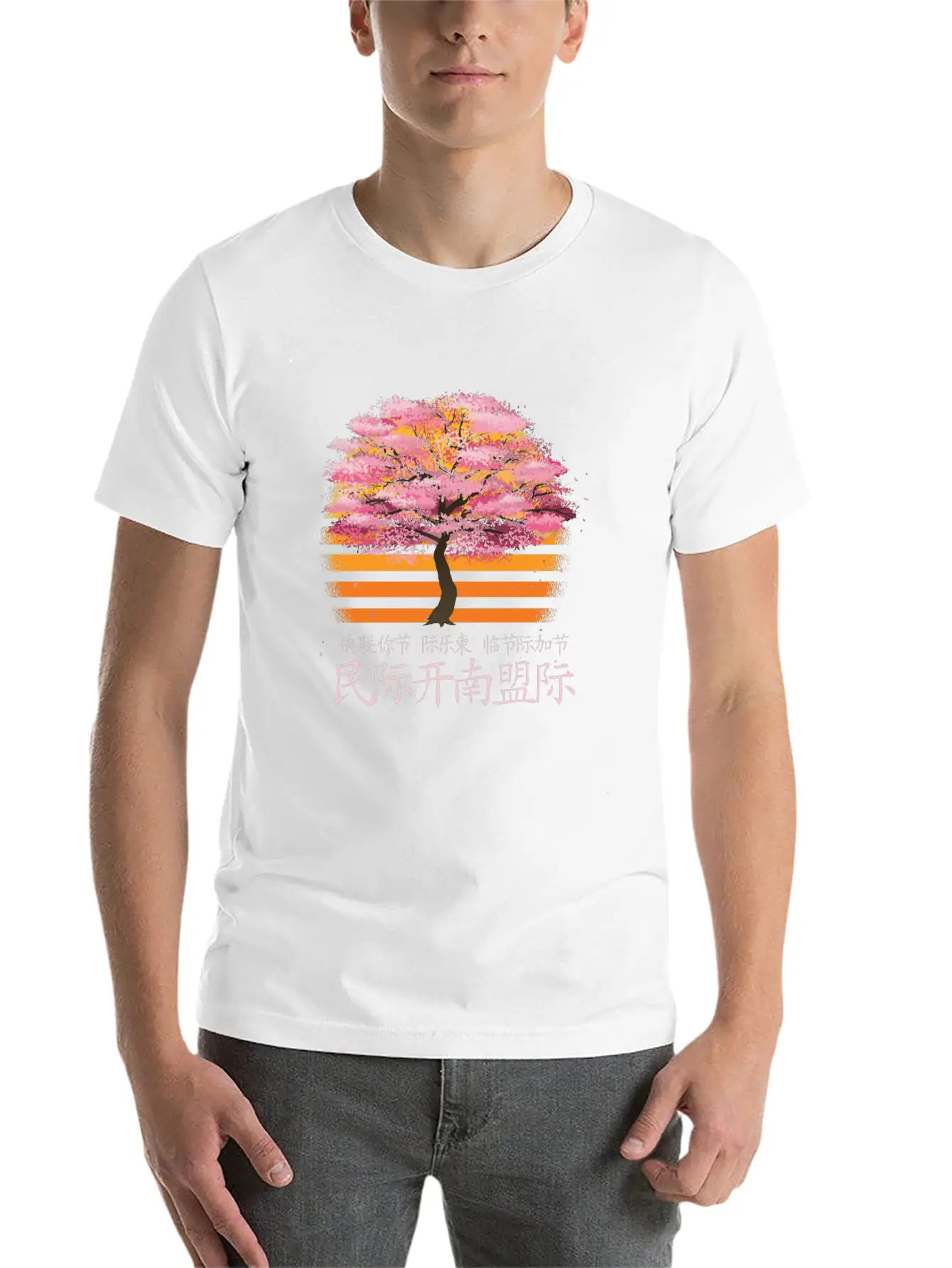 Flower Cherry Essential Cotton Tee For Daily Outfits – Unisex Style