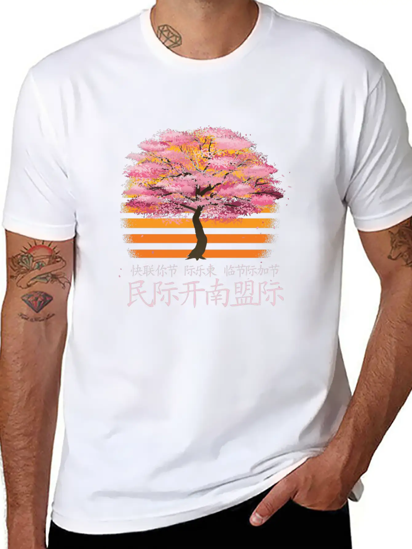 Flower Cherry Essential Cotton Tee For Daily Outfits – Unisex Style