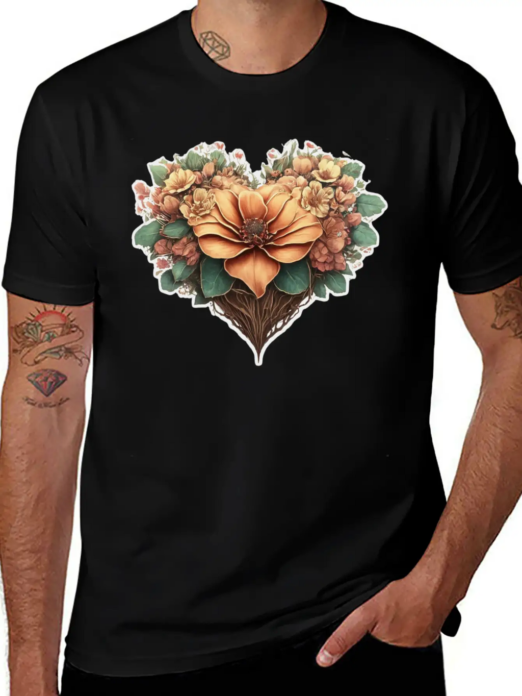 Flower Heart. Valentine's Day Unisex Casual T-Shirt – Clean Design For Daily Comfort