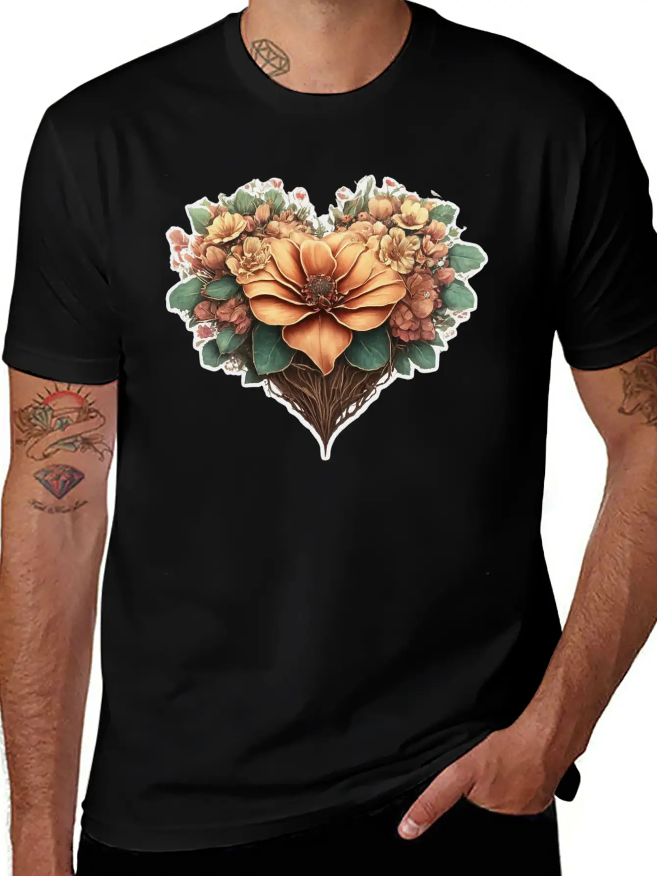 Flower Heart. Valentine's Day Unisex Casual T-Shirt – Clean Design For Daily Comfort