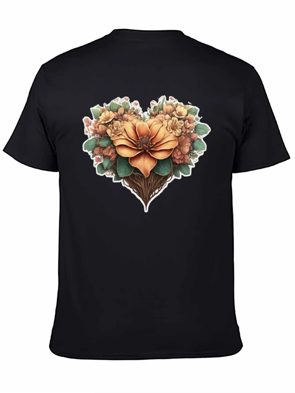 Flower Heart. Valentine's Day Unisex Casual T-Shirt – Clean Design For Daily Comfort