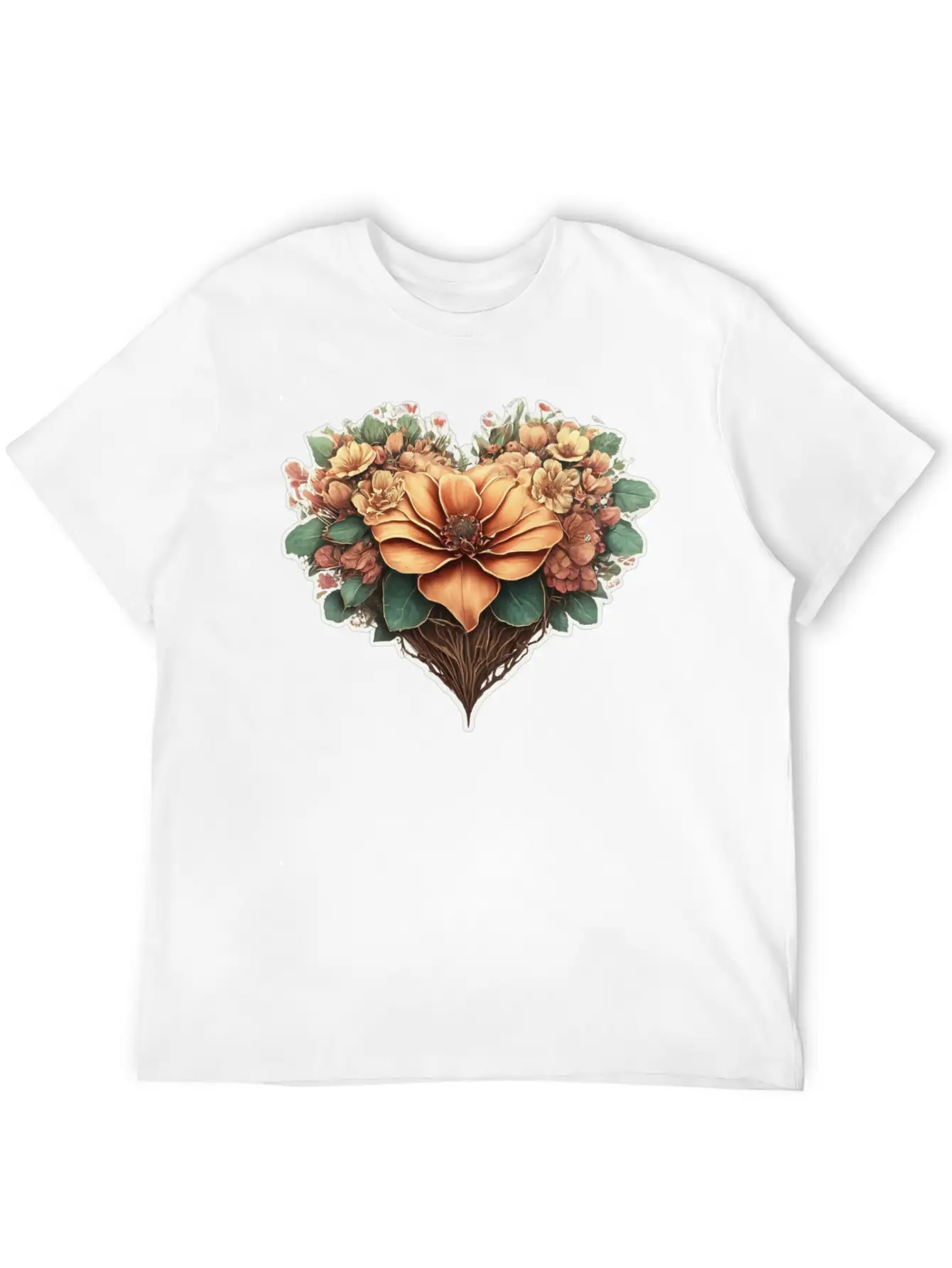 Flower Heart. Valentine's Day Unisex Casual T-Shirt – Clean Design For Daily Comfort