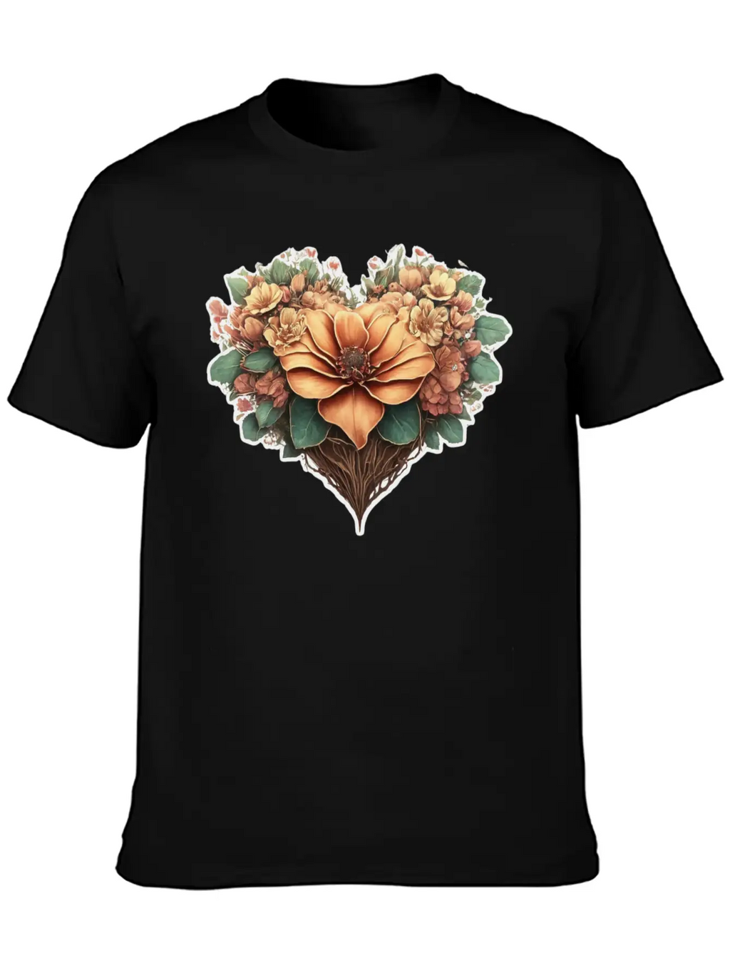 Flower Heart. Valentine's Day Unisex Casual T-Shirt – Clean Design For Daily Comfort