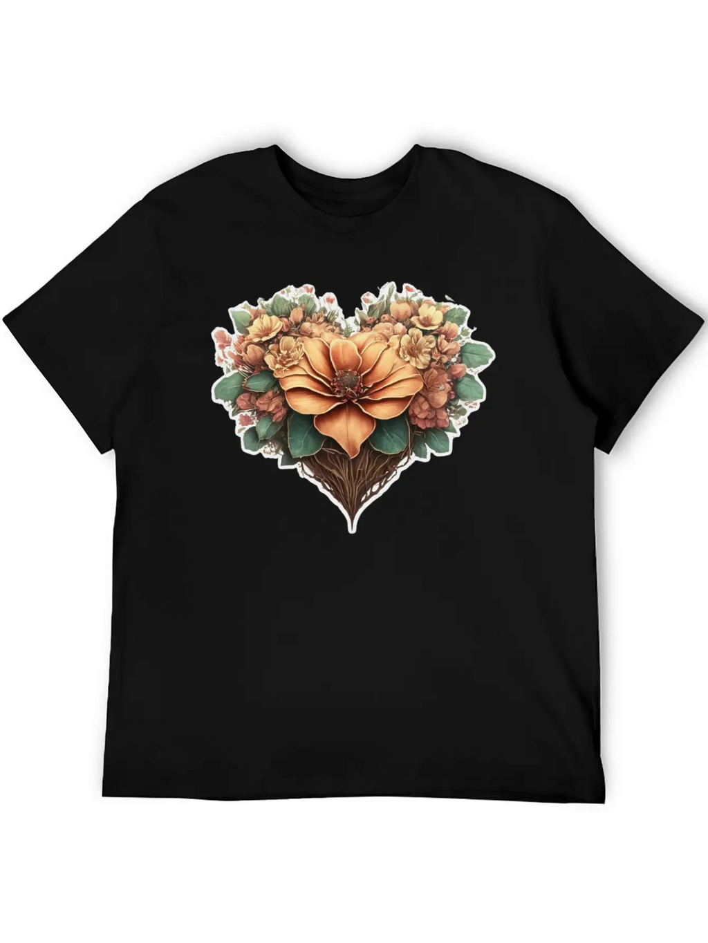Flower Heart. Valentine's Day Unisex Casual T-Shirt – Clean Design For Daily Comfort