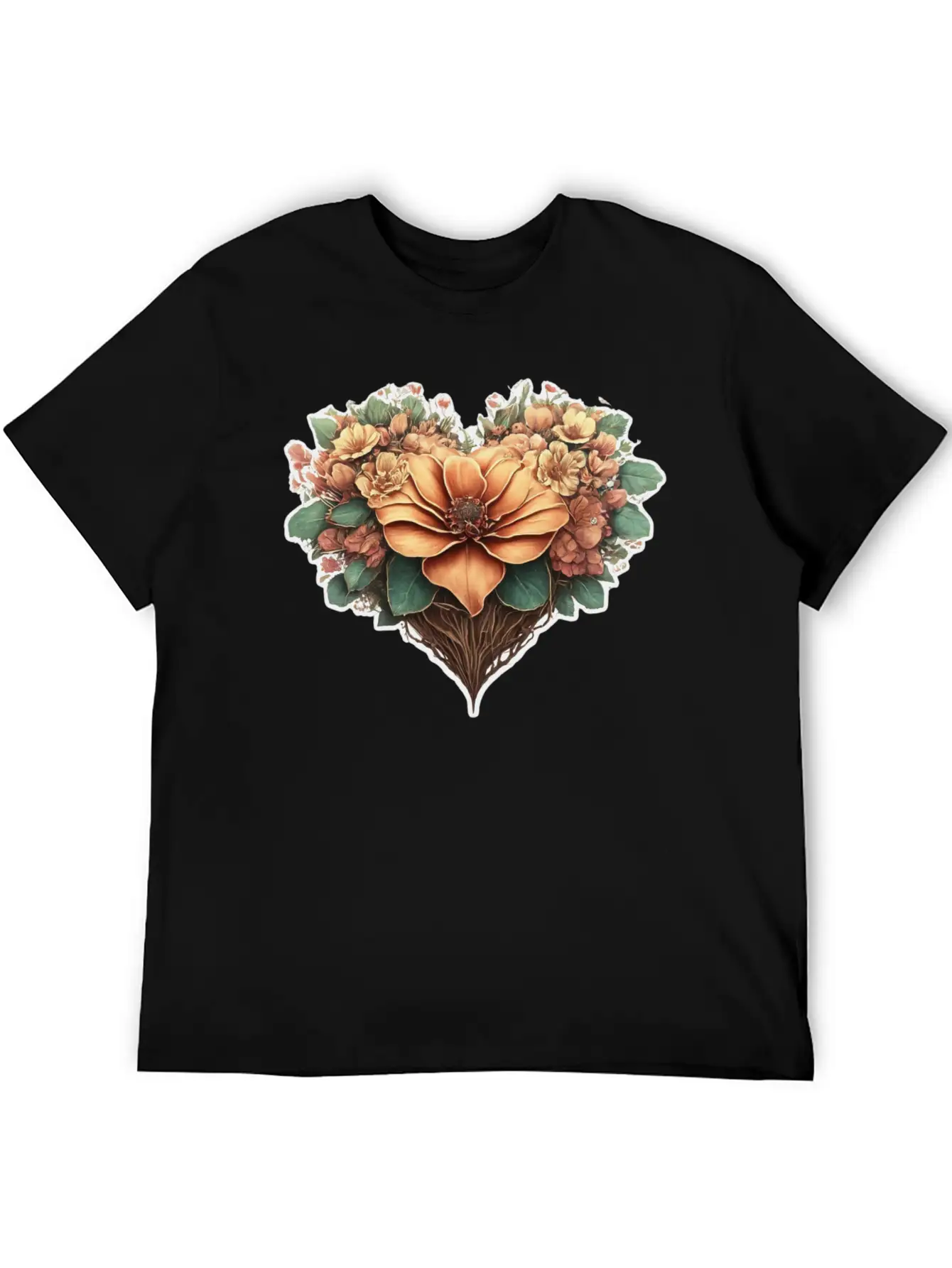 Flower Heart. Valentine's Day Unisex Casual T-Shirt – Clean Design For Daily Comfort