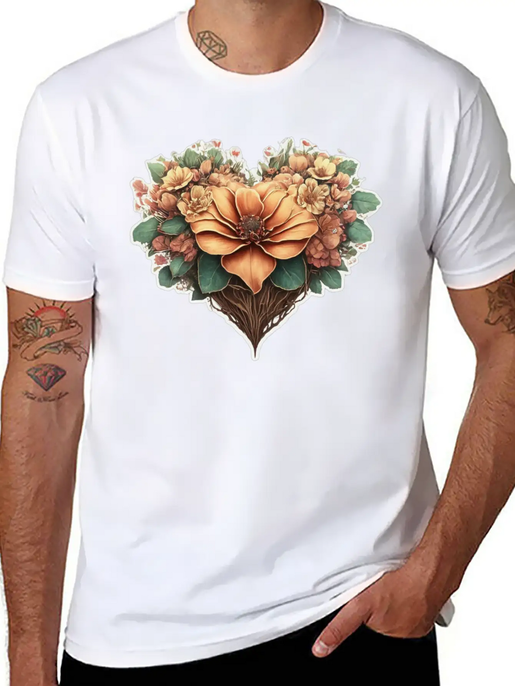 Flower Heart. Valentine's Day Unisex Casual T-Shirt – Clean Design For Daily Comfort