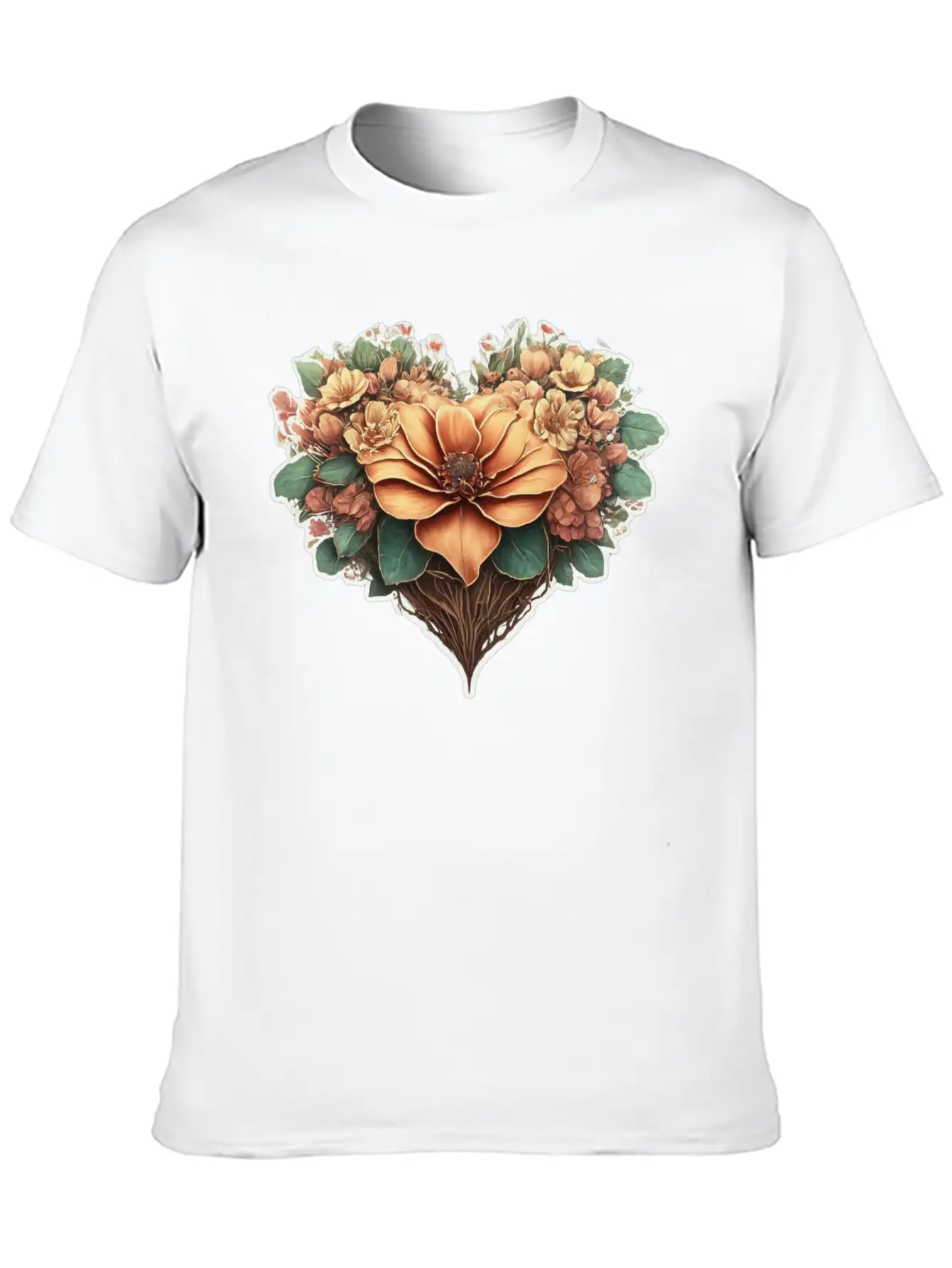 Flower Heart. Valentine's Day Unisex Casual T-Shirt – Clean Design For Daily Comfort
