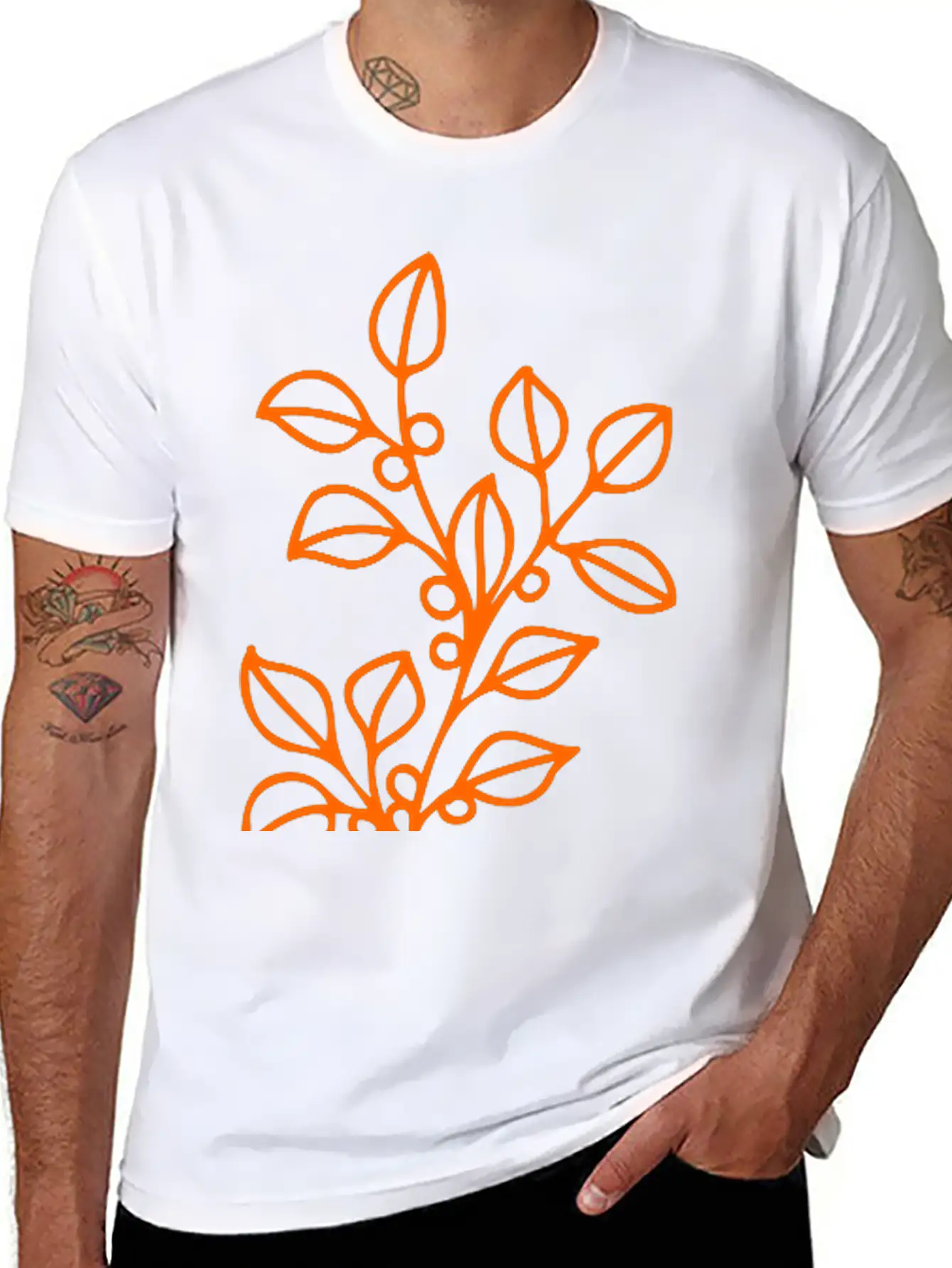 Flower Line Art Vector Classic Fit Graphic Tee For Daily Comfort – Unisex Cotton Shirt