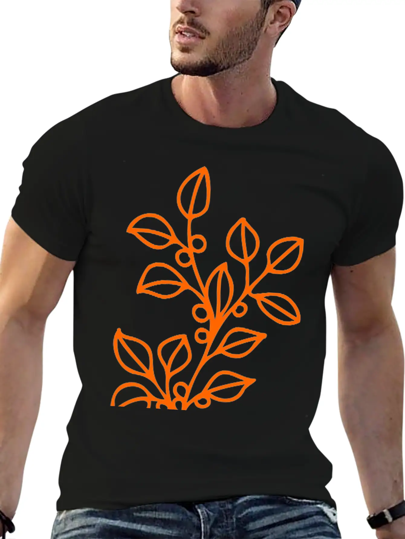 Flower Line Art Vector Classic Fit Graphic Tee For Daily Comfort – Unisex Cotton Shirt