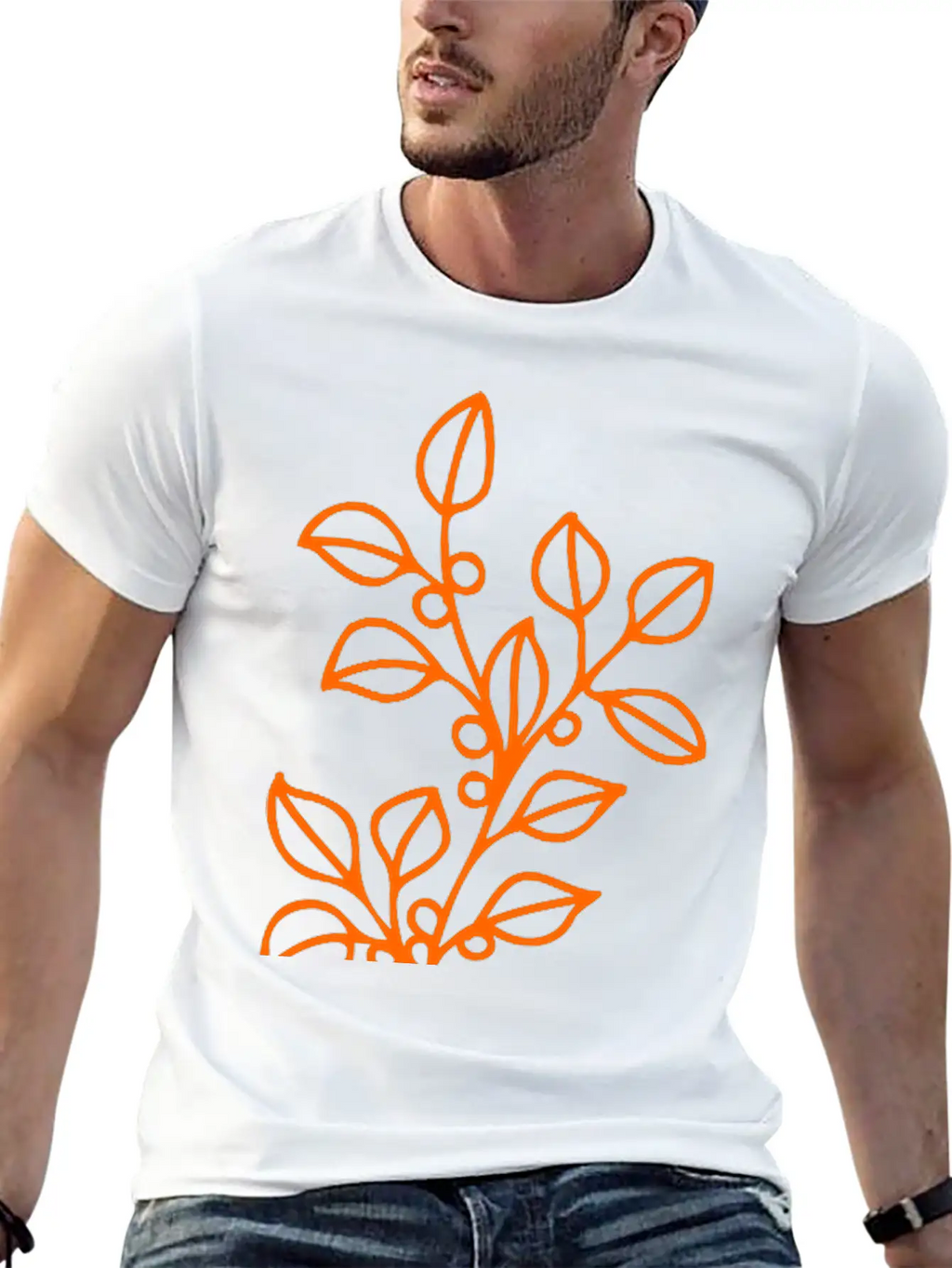 Flower Line Art Vector Classic Fit Graphic Tee For Daily Comfort – Unisex Cotton Shirt