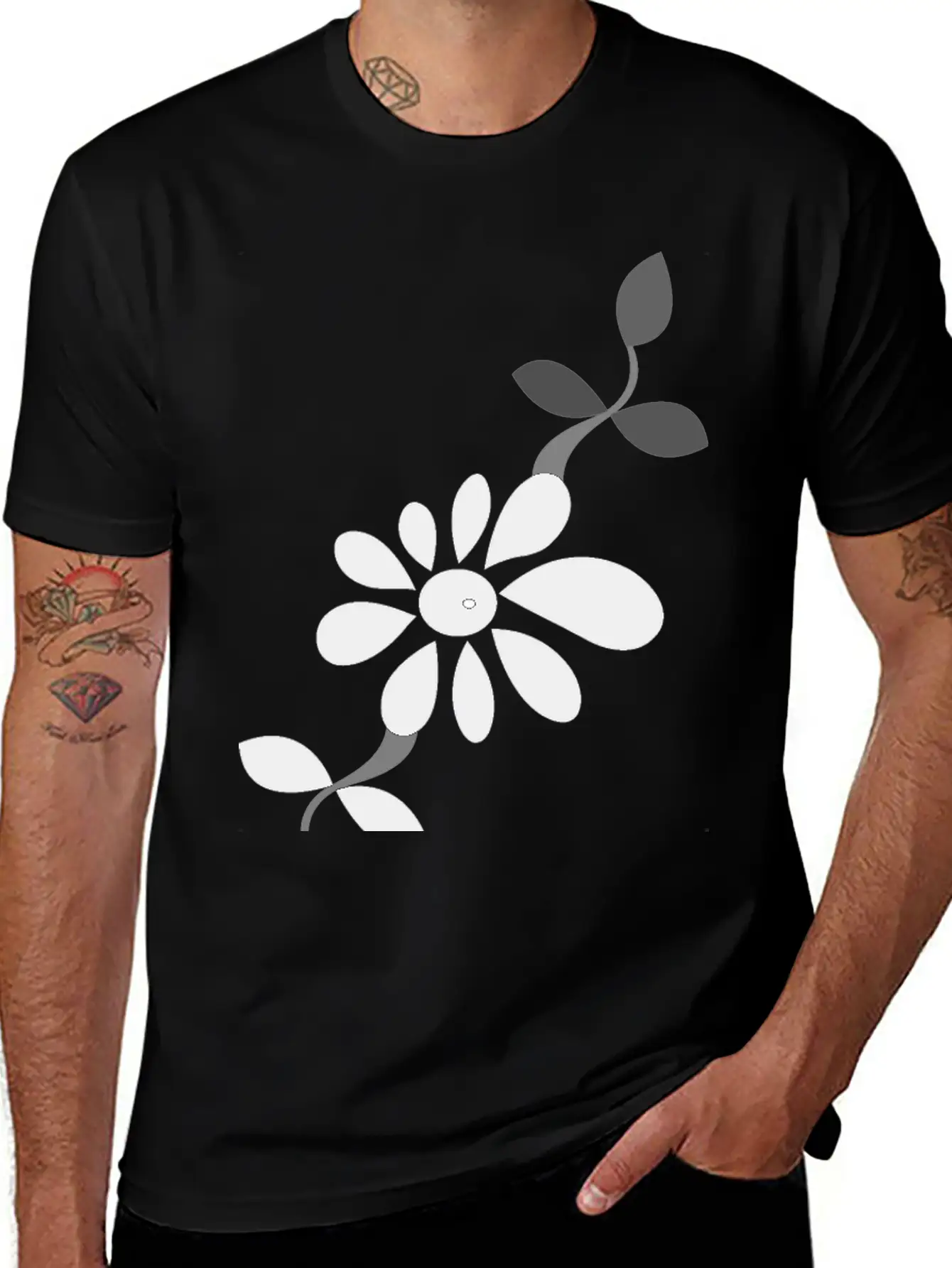 Flower Style Classic Fit Graphic Tee For Daily Comfort – Unisex Cotton Shirt