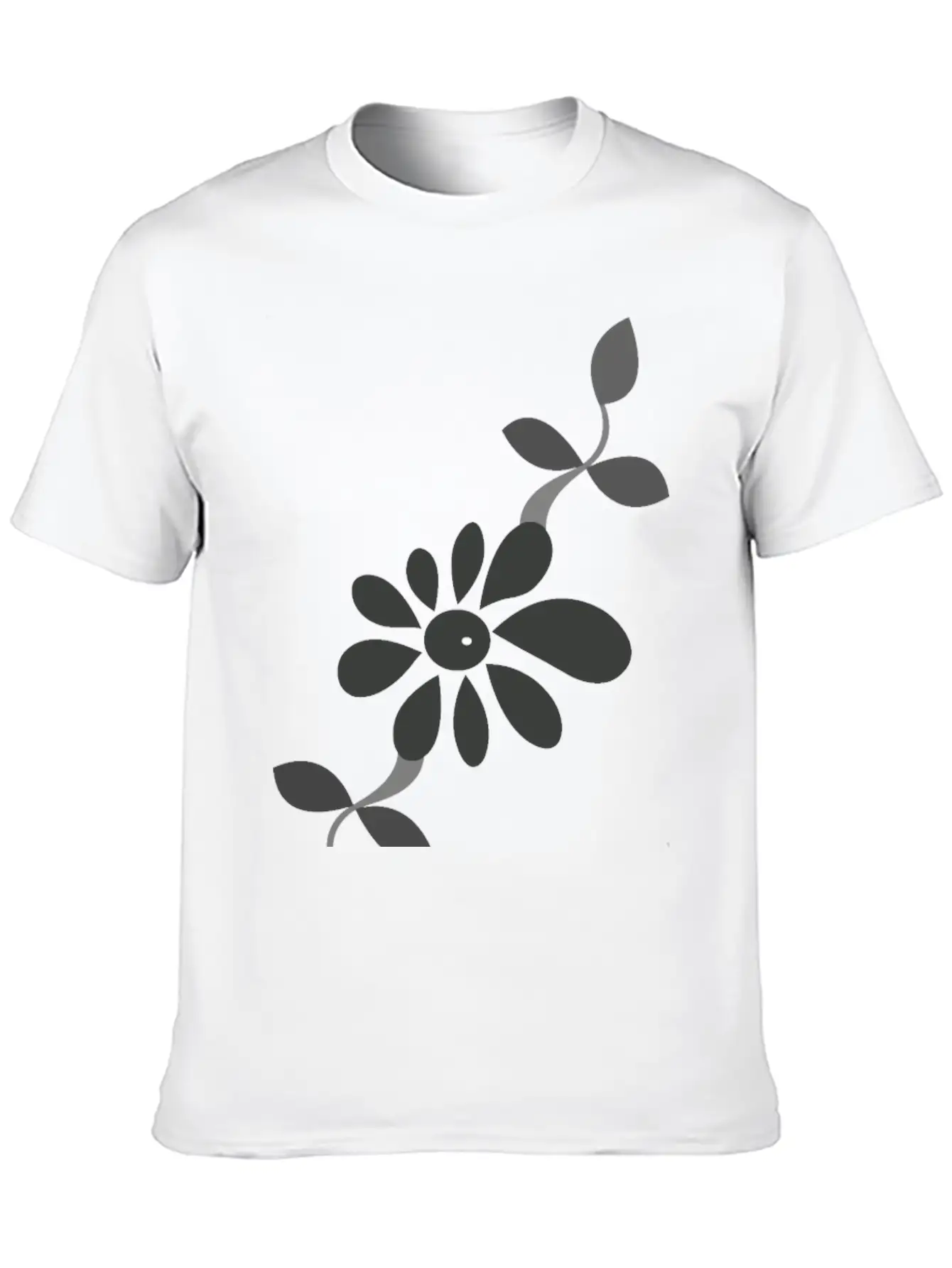 Flower Style Classic Fit Graphic Tee For Daily Comfort – Unisex Cotton Shirt