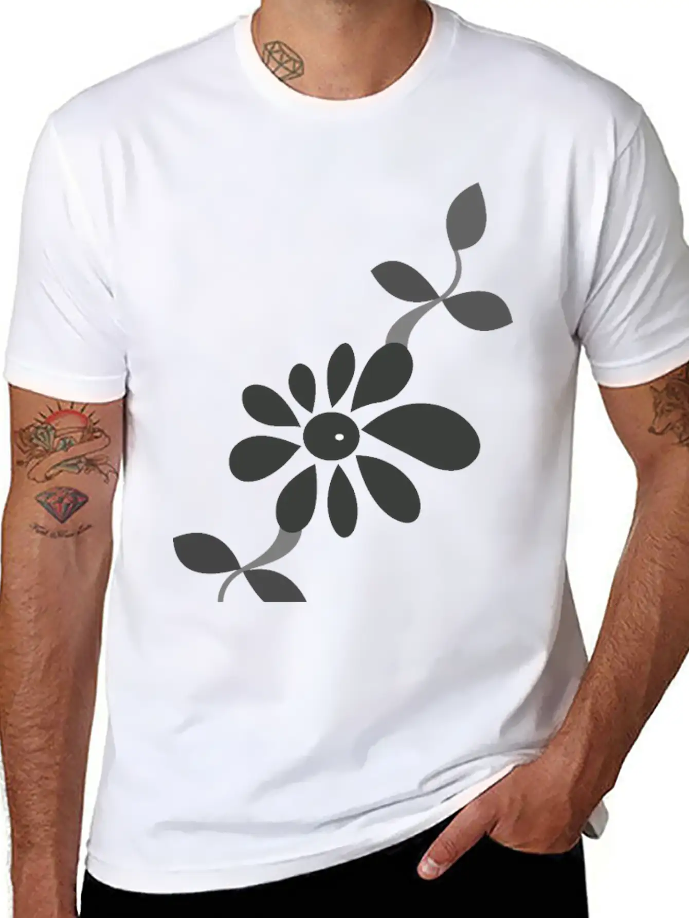 Flower Style Classic Fit Graphic Tee For Daily Comfort – Unisex Cotton Shirt