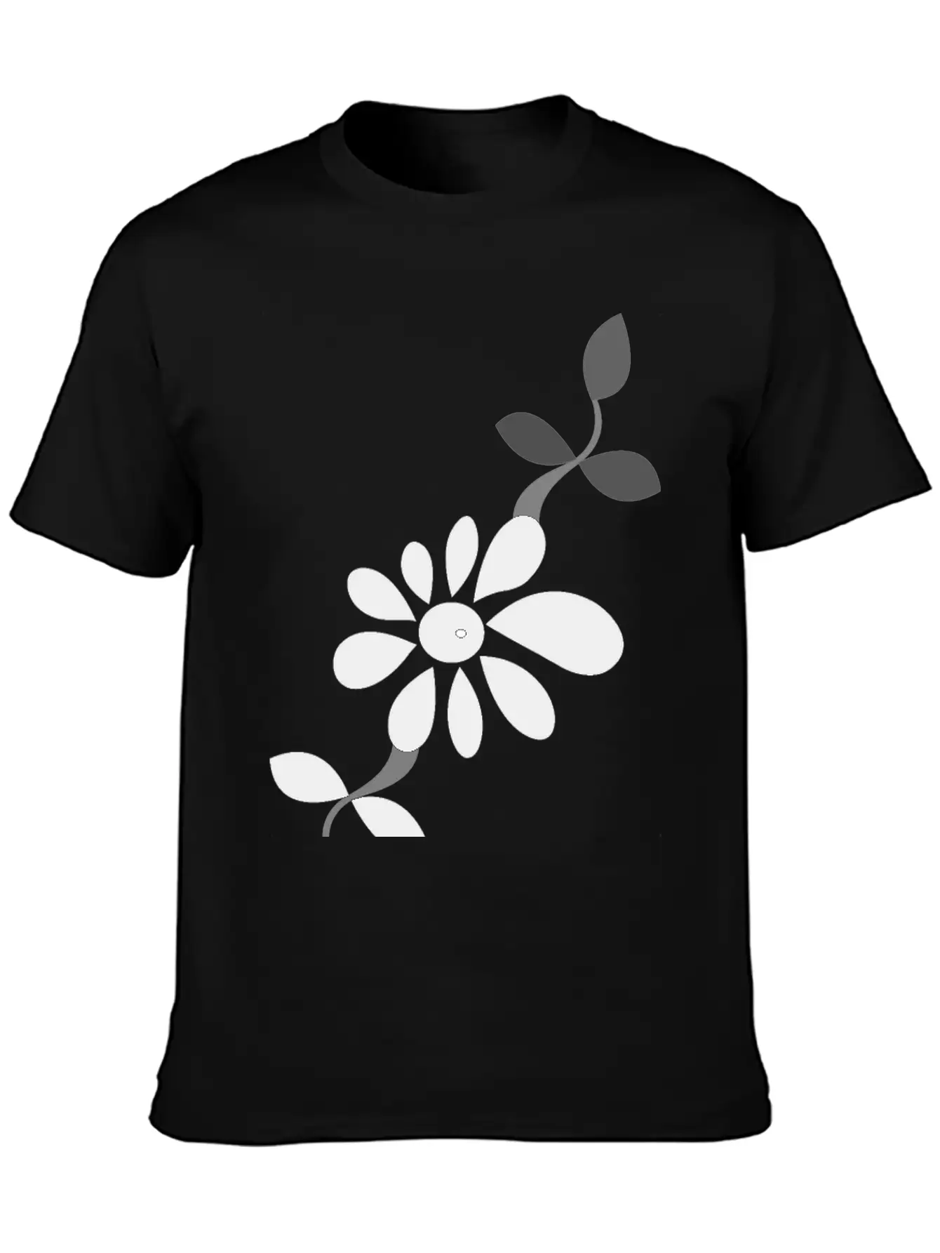 Flower Style Classic Fit Graphic Tee For Daily Comfort – Unisex Cotton Shirt