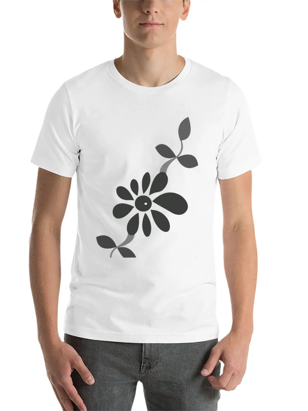 Flower Style Classic Fit Graphic Tee For Daily Comfort – Unisex Cotton Shirt