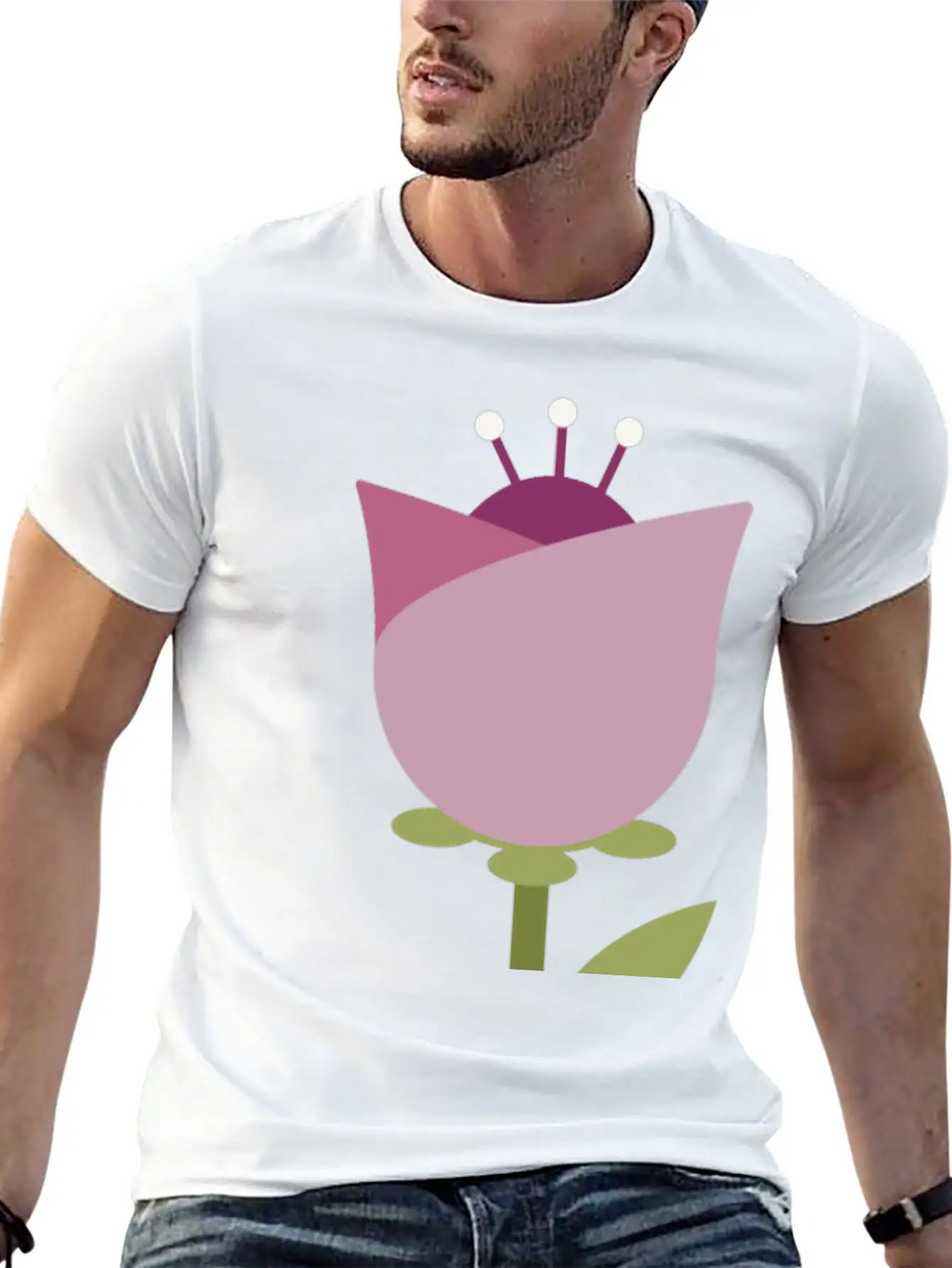 Flower Unisex Short Sleeve Soft Cotton T-Shirt – Casual Everyday Wear