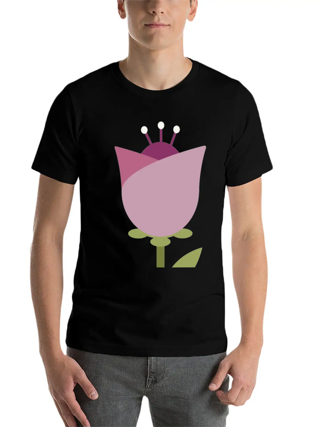 Flower Unisex Short Sleeve Soft Cotton T-Shirt – Casual Everyday Wear
