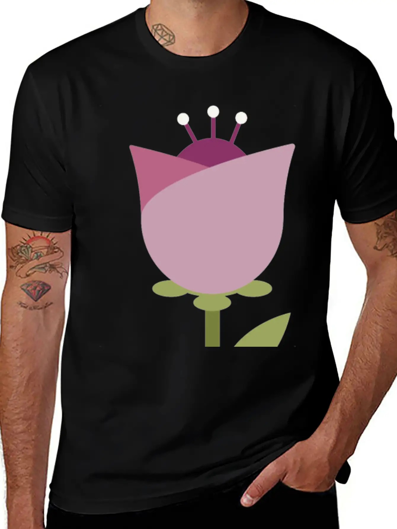 Flower Unisex Short Sleeve Soft Cotton T-Shirt – Casual Everyday Wear