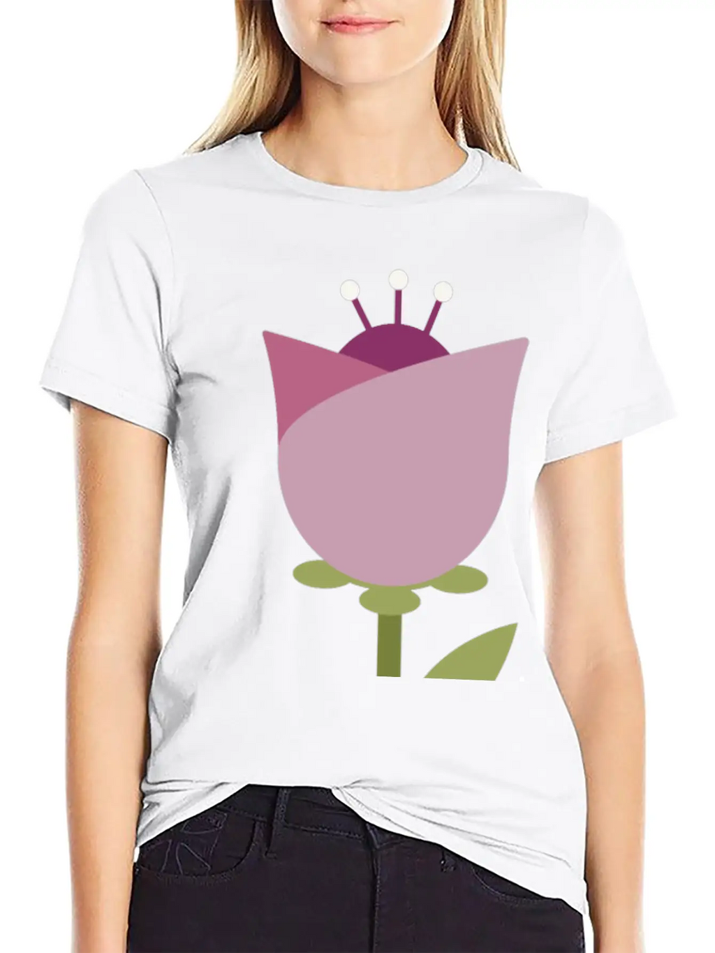 Flower Unisex Short Sleeve Soft Cotton T-Shirt – Casual Everyday Wear