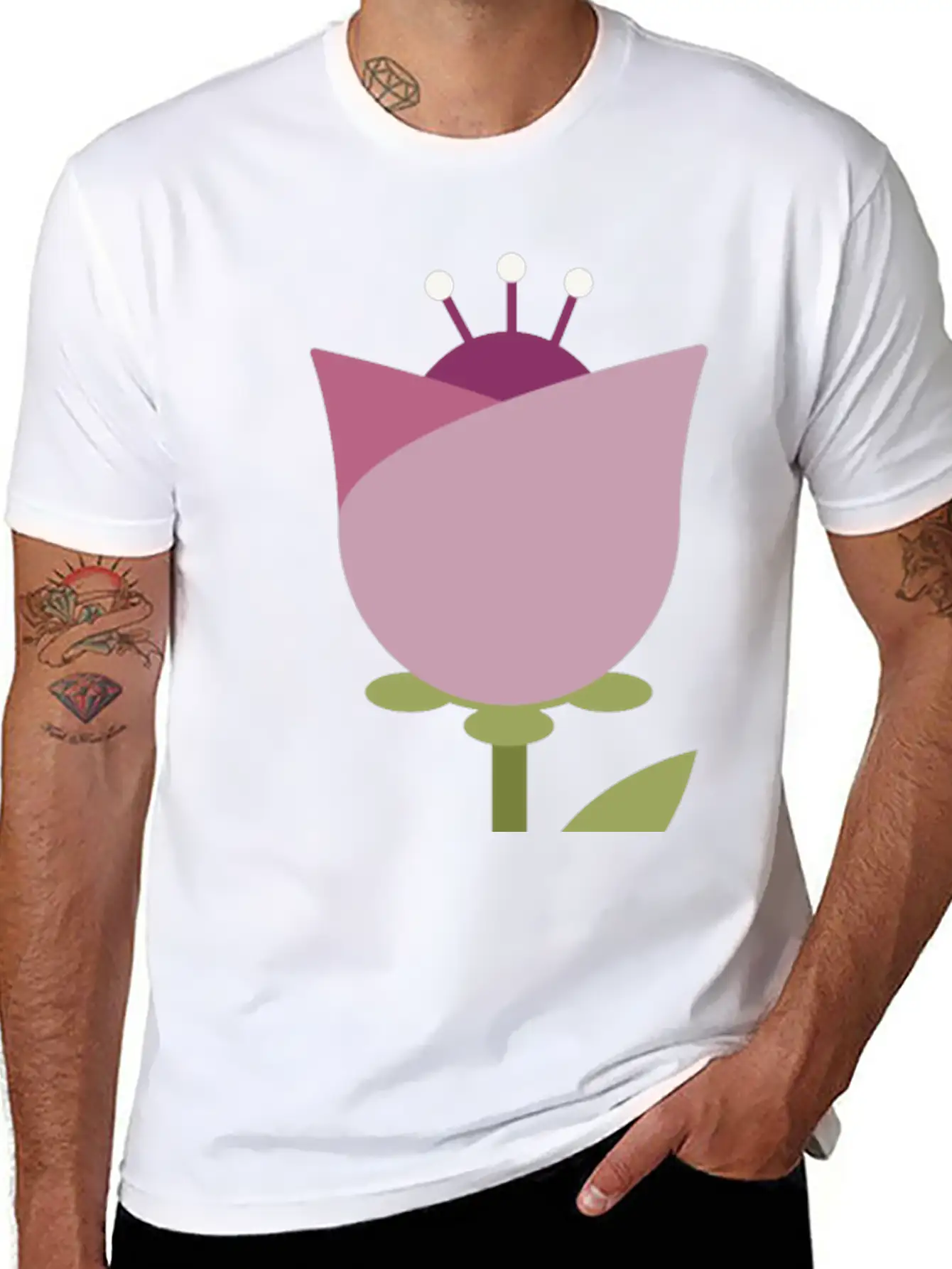 Flower Unisex Short Sleeve Soft Cotton T-Shirt – Casual Everyday Wear