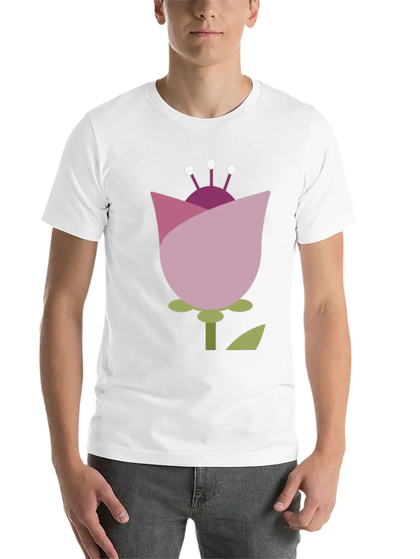 Flower Unisex Short Sleeve Soft Cotton T-Shirt – Casual Everyday Wear