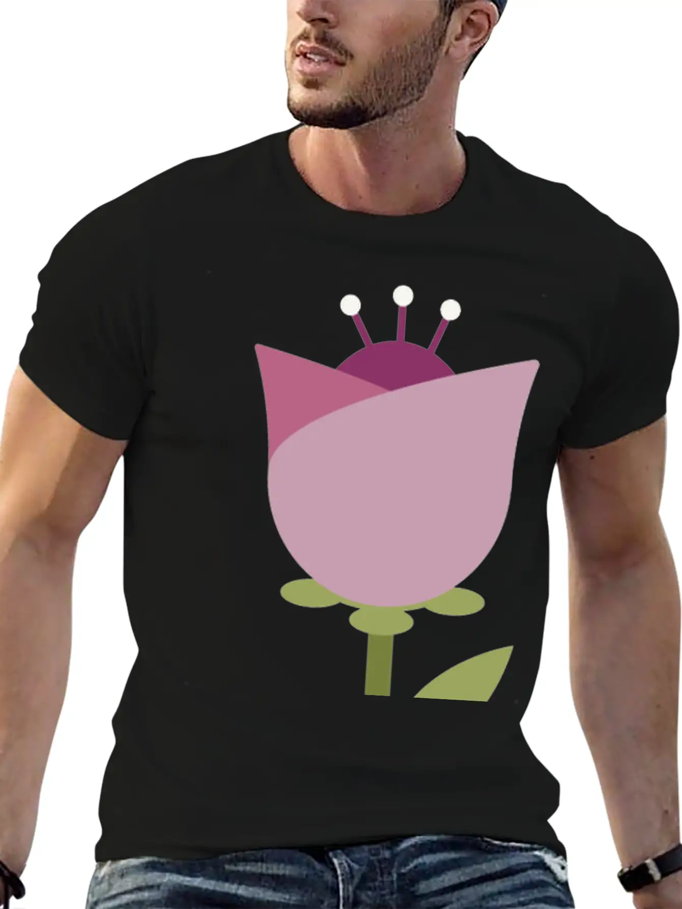 Flower Unisex Short Sleeve Soft Cotton T-Shirt – Casual Everyday Wear