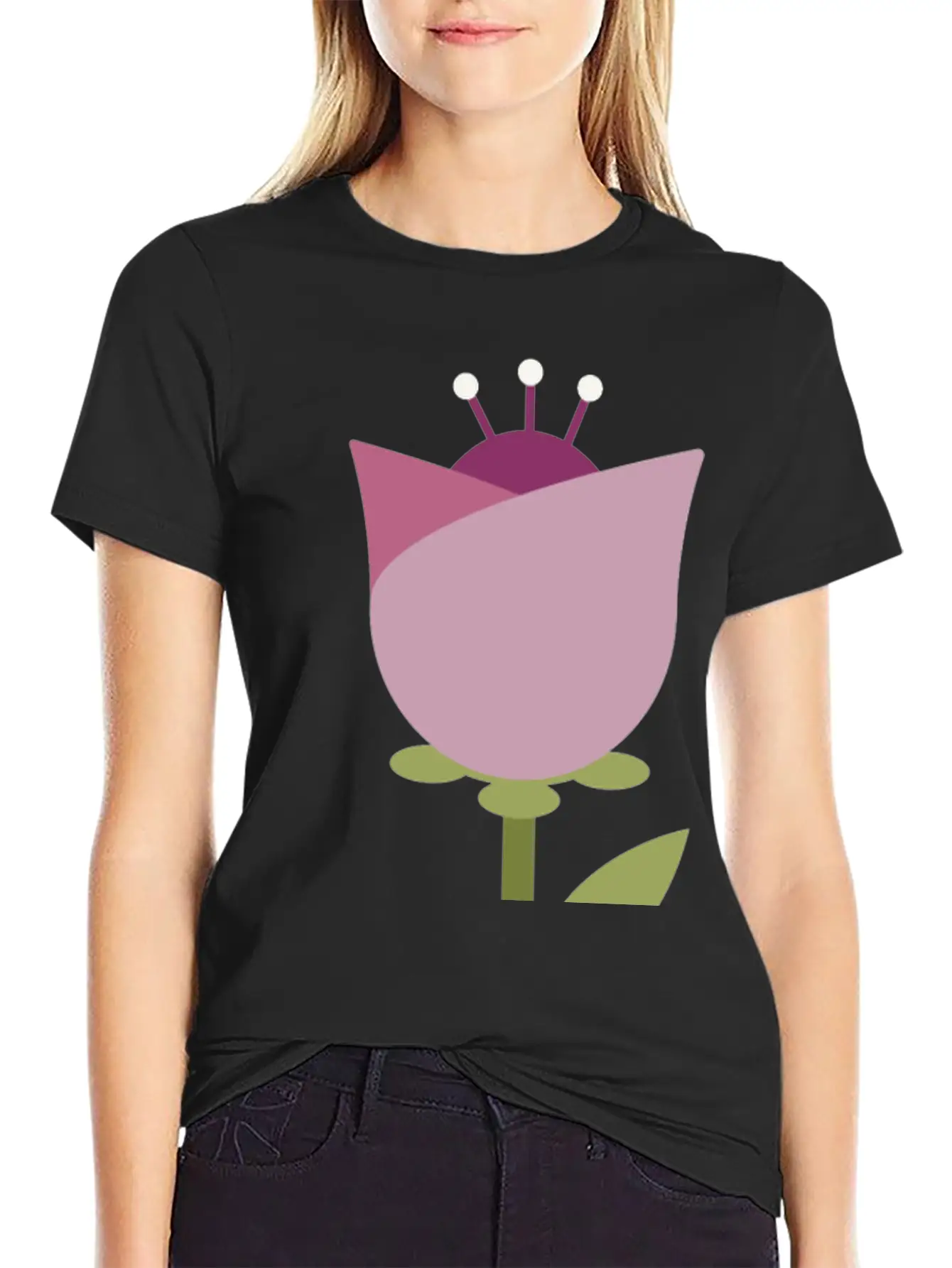 Flower Unisex Short Sleeve Soft Cotton T-Shirt – Casual Everyday Wear