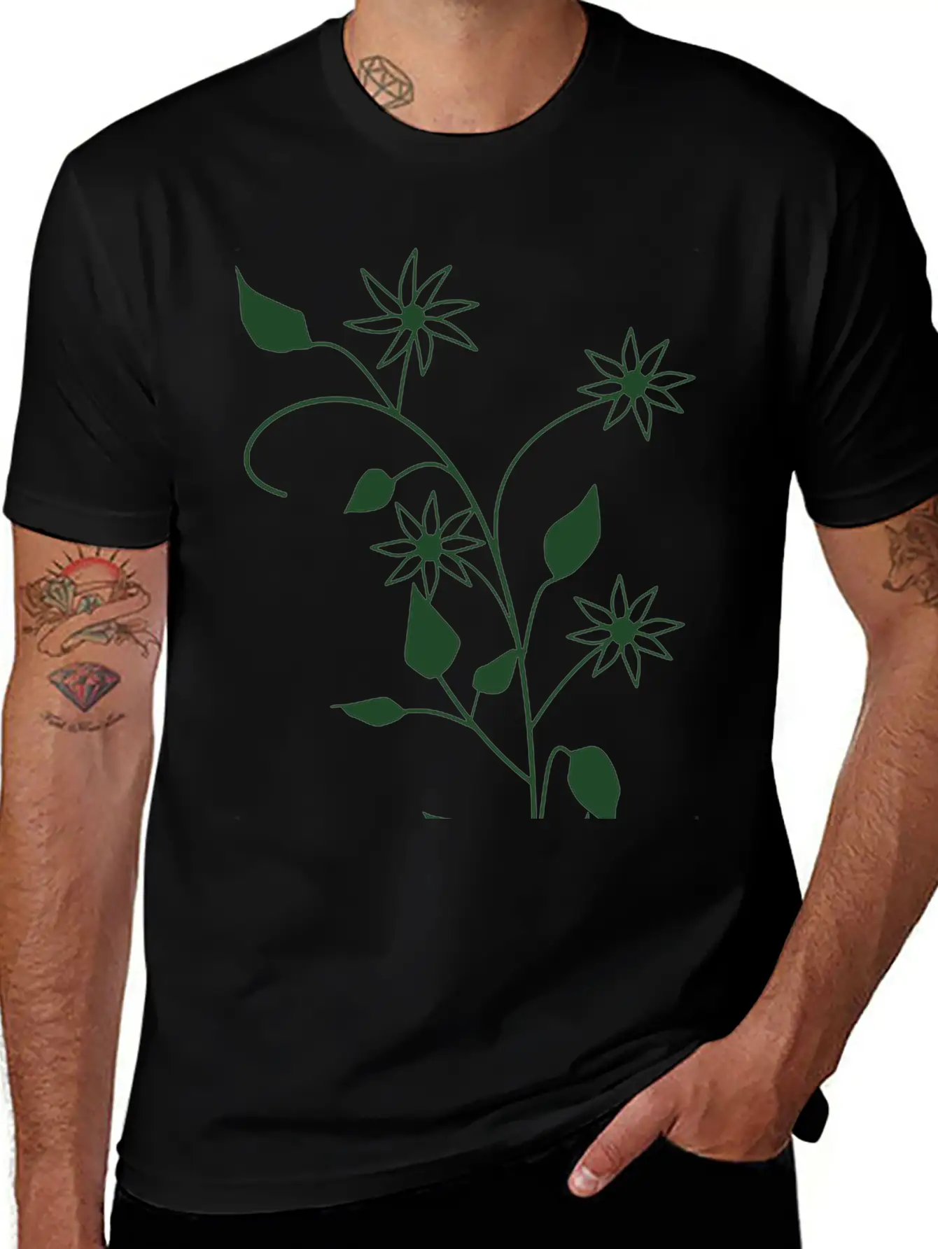 Flowers Breathable Soft Cotton T-Shirt – Timeless Casual Look