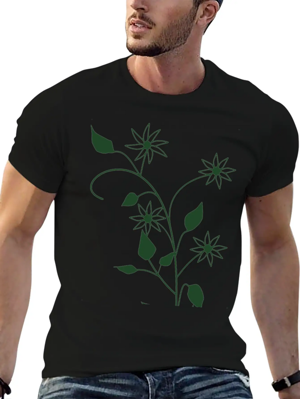 Flowers Breathable Soft Cotton T-Shirt – Timeless Casual Look