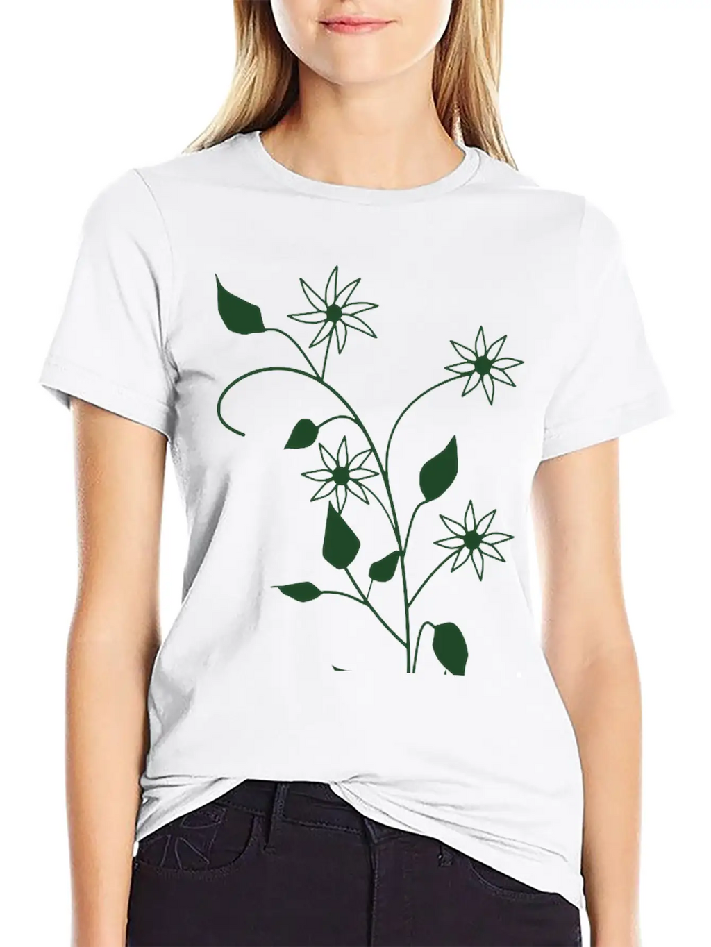 Flowers Breathable Soft Cotton T-Shirt – Timeless Casual Look