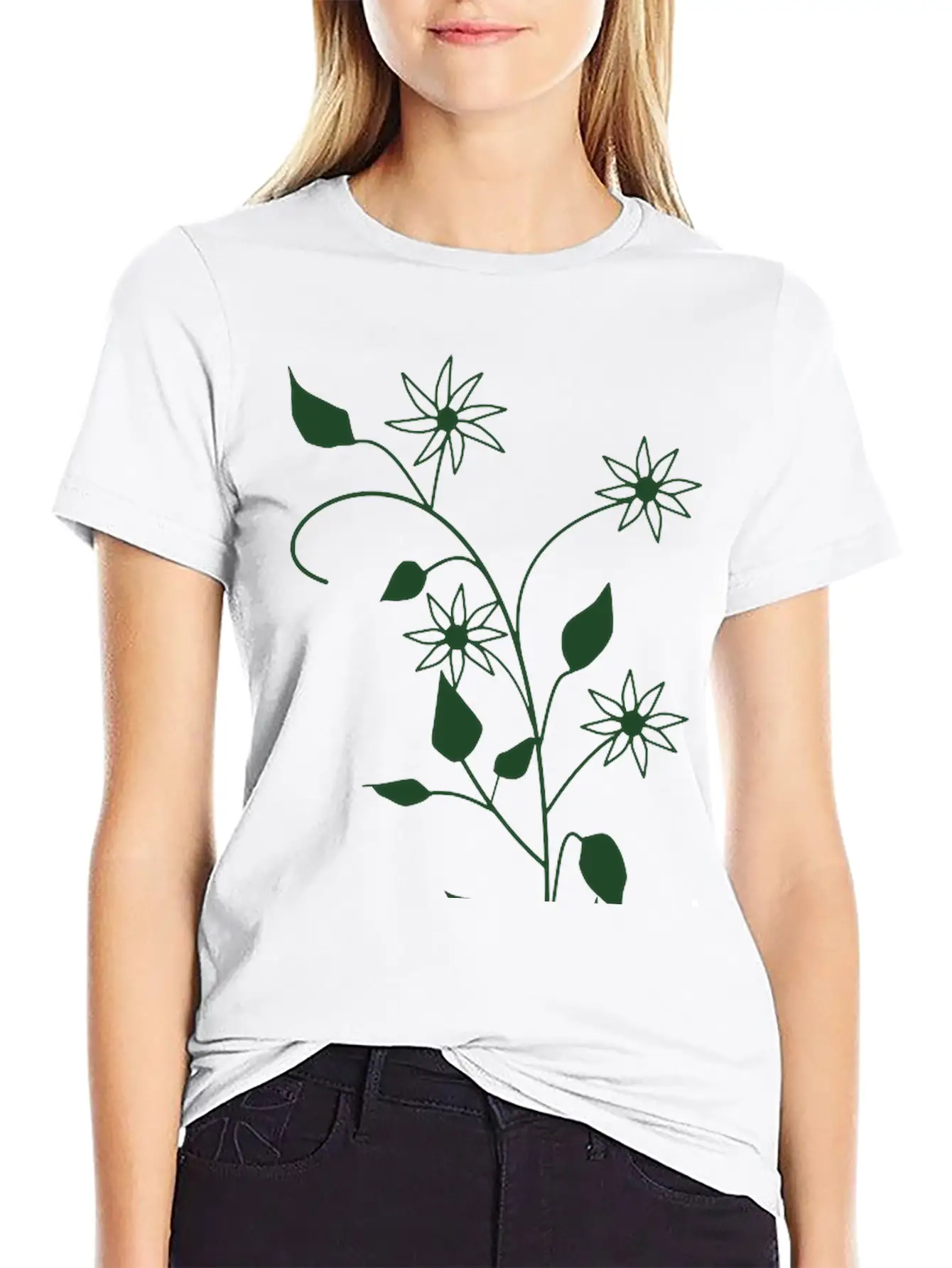 Flowers Breathable Soft Cotton T-Shirt – Timeless Casual Look