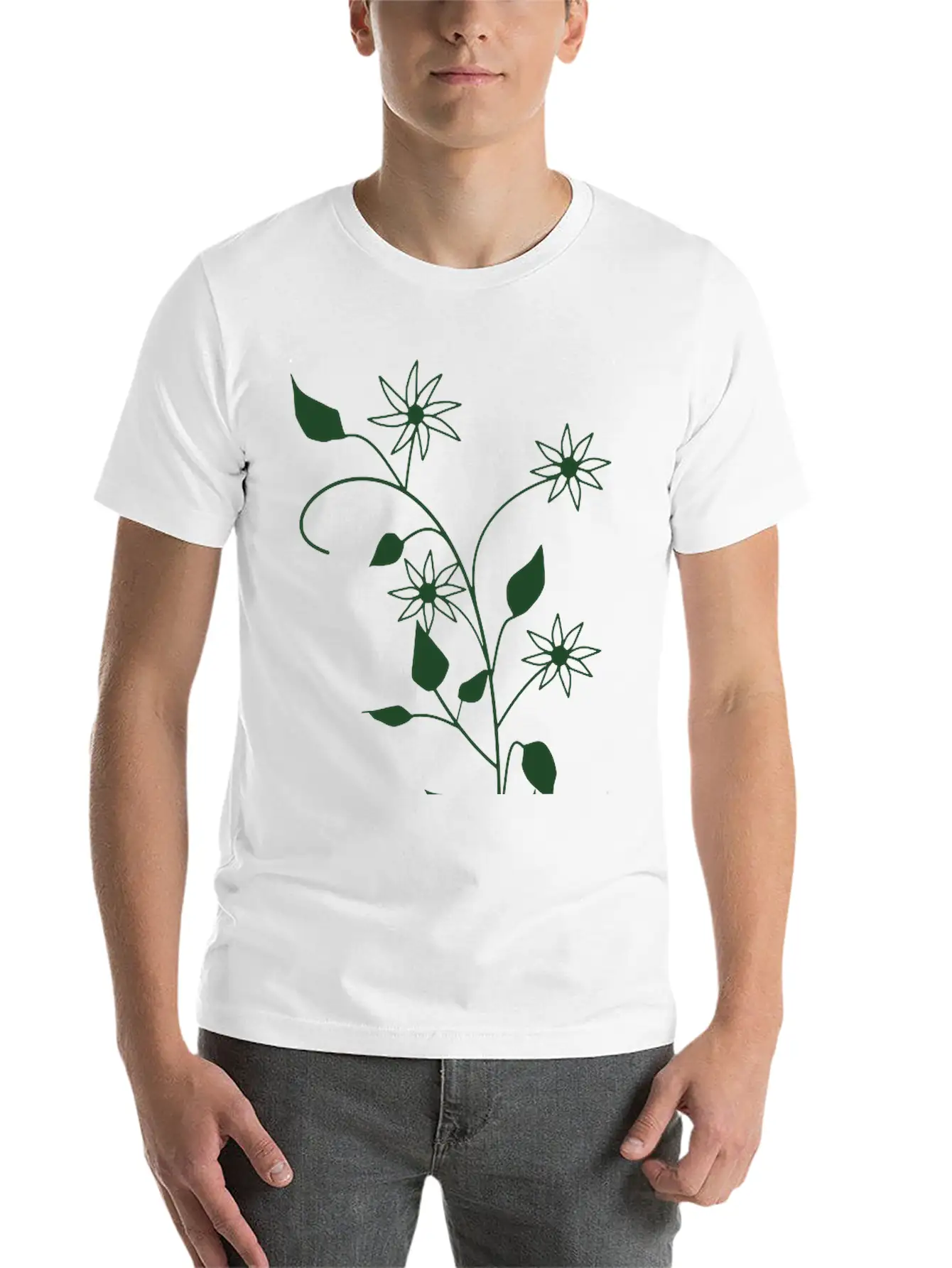Flowers Breathable Soft Cotton T-Shirt – Timeless Casual Look
