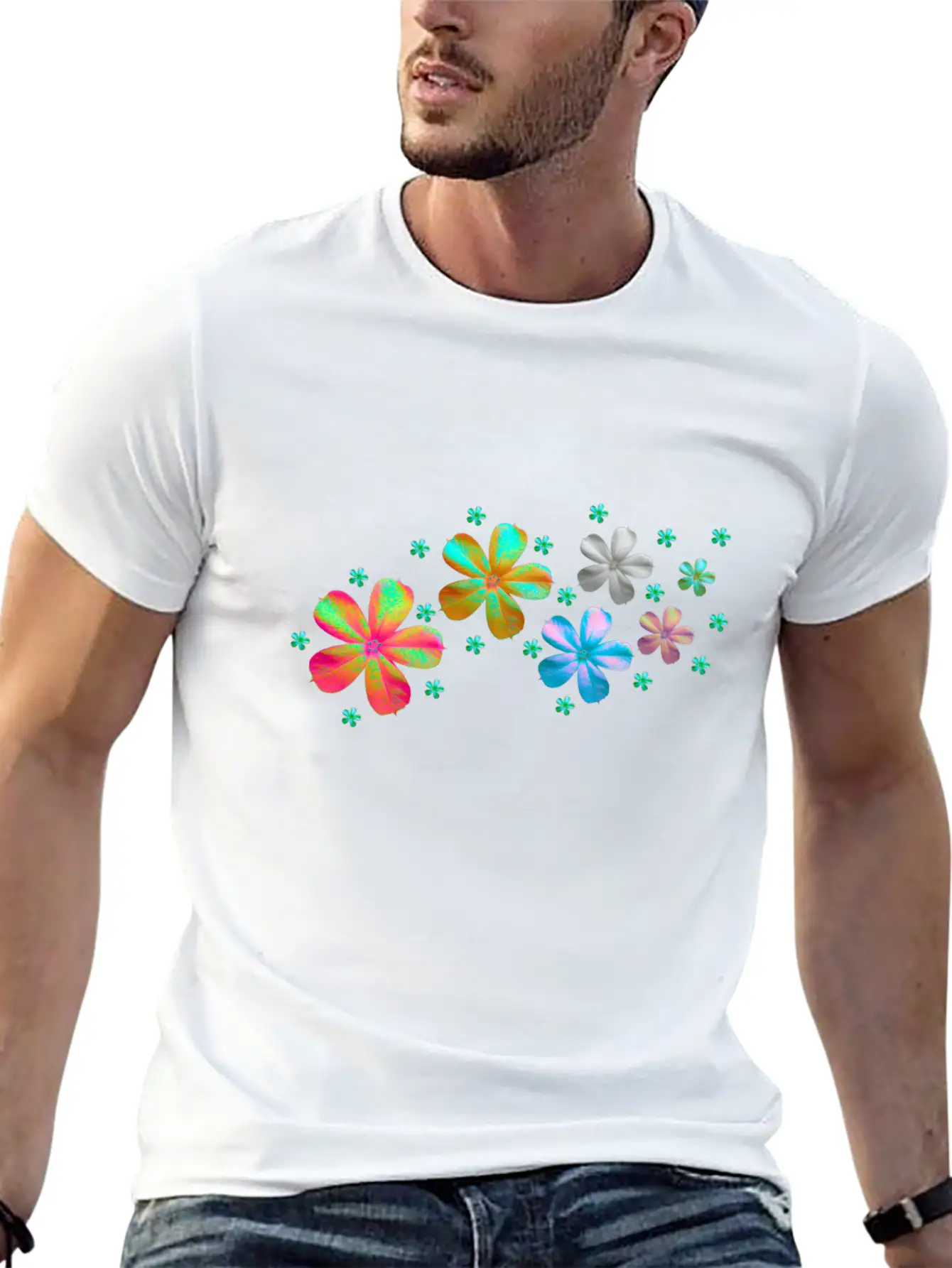 Flowers Meadow Breathable Soft Cotton T-Shirt – Timeless Casual Look