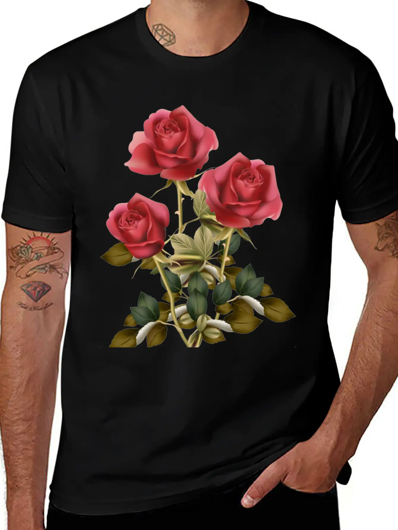 Flowers Roses Unisex Casual T-Shirt – Clean Design For Daily Comfort