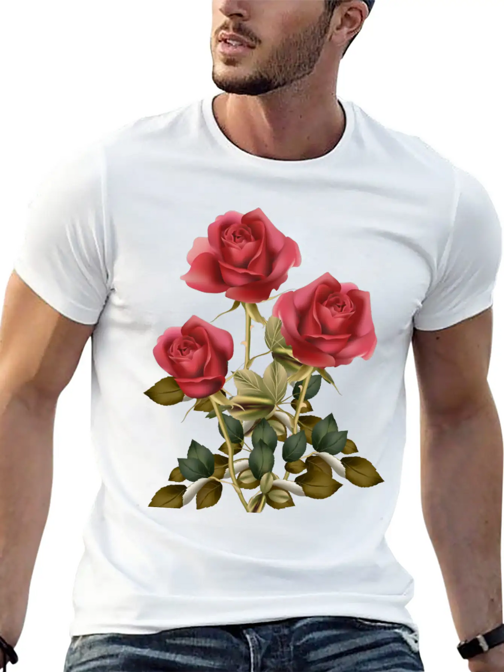 Flowers Roses Unisex Casual T-Shirt – Clean Design For Daily Comfort