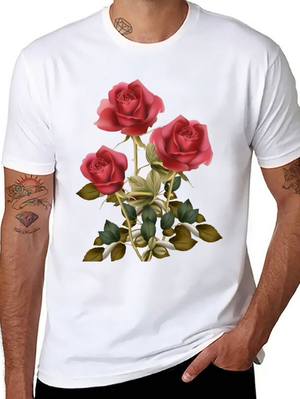 Flowers Roses Unisex Casual T-Shirt – Clean Design For Daily Comfort