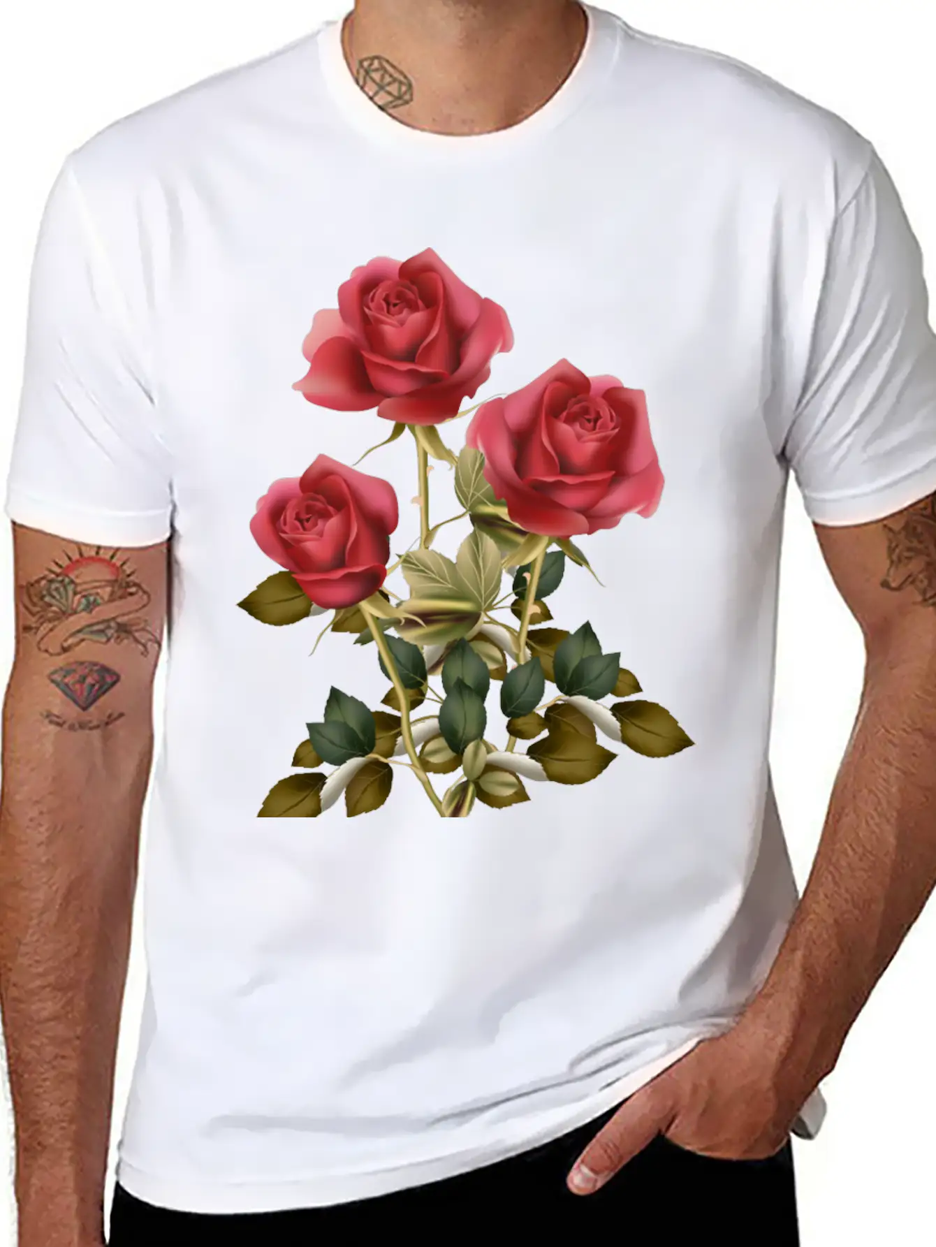 Flowers Roses Unisex Casual T-Shirt – Clean Design For Daily Comfort