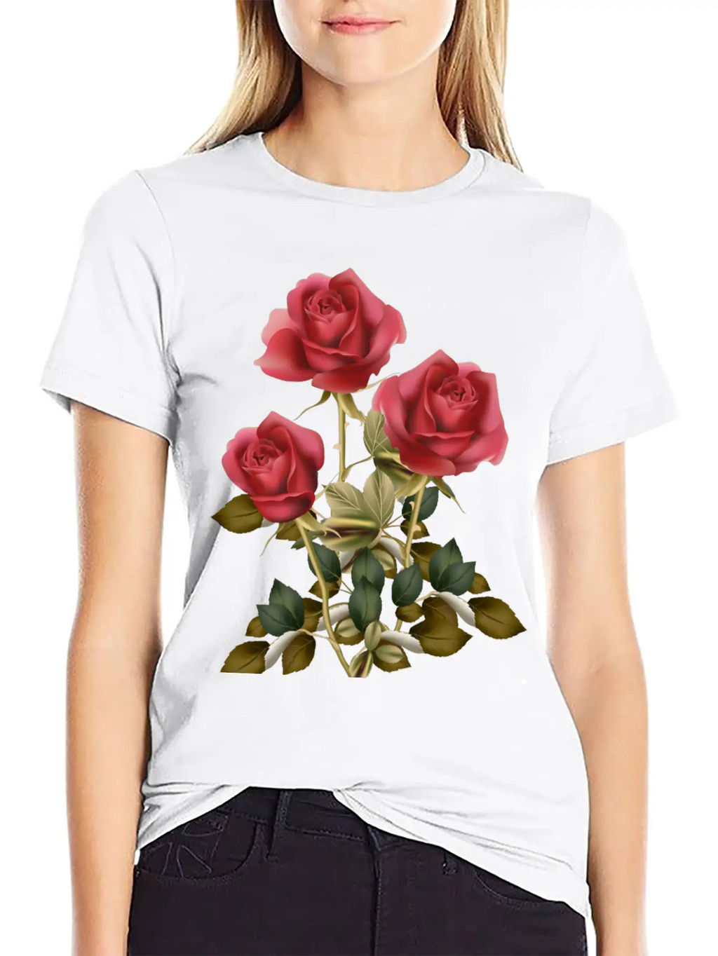 Flowers Roses Unisex Casual T-Shirt – Clean Design For Daily Comfort