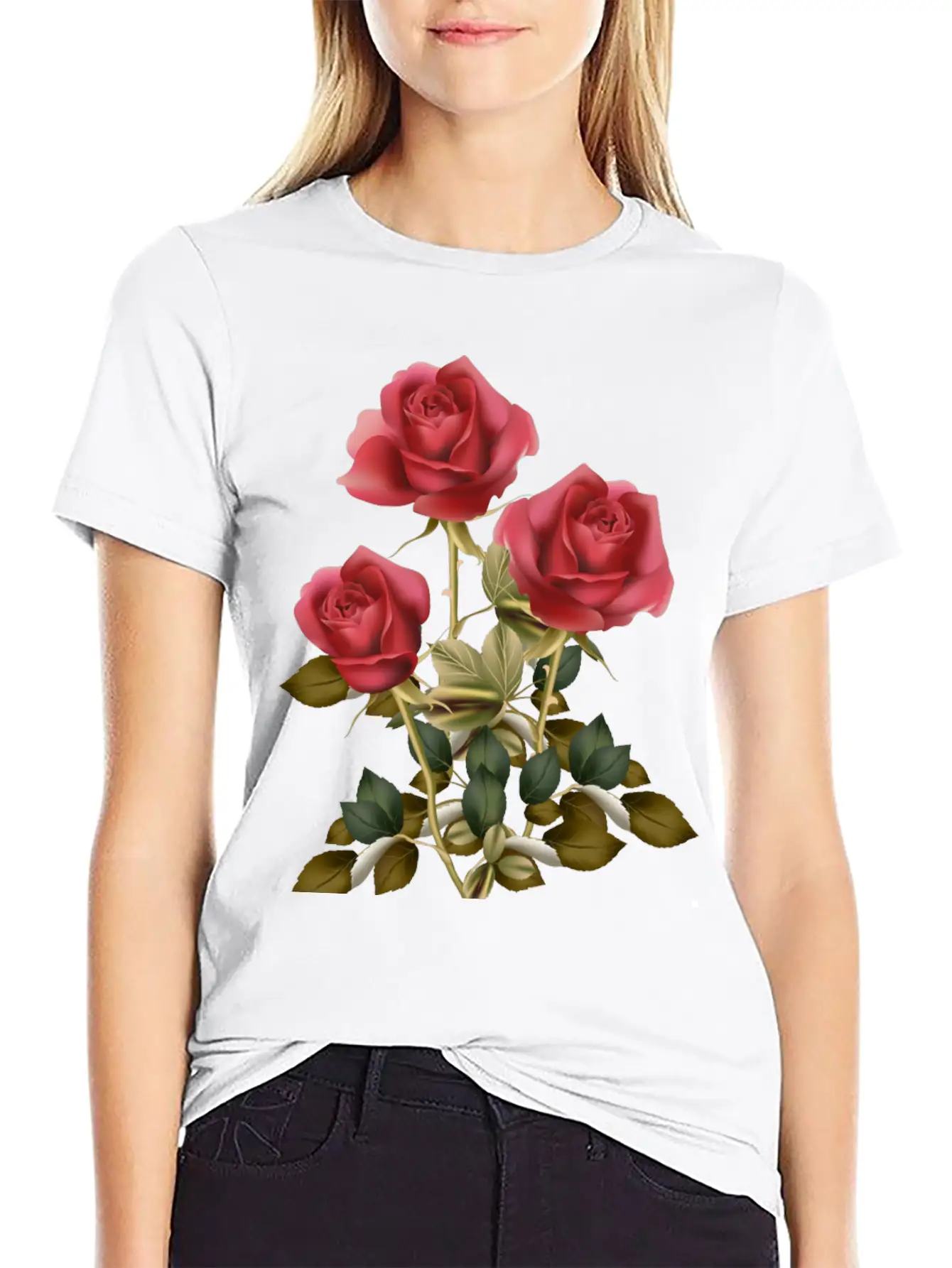 Flowers Roses Unisex Casual T-Shirt – Clean Design For Daily Comfort