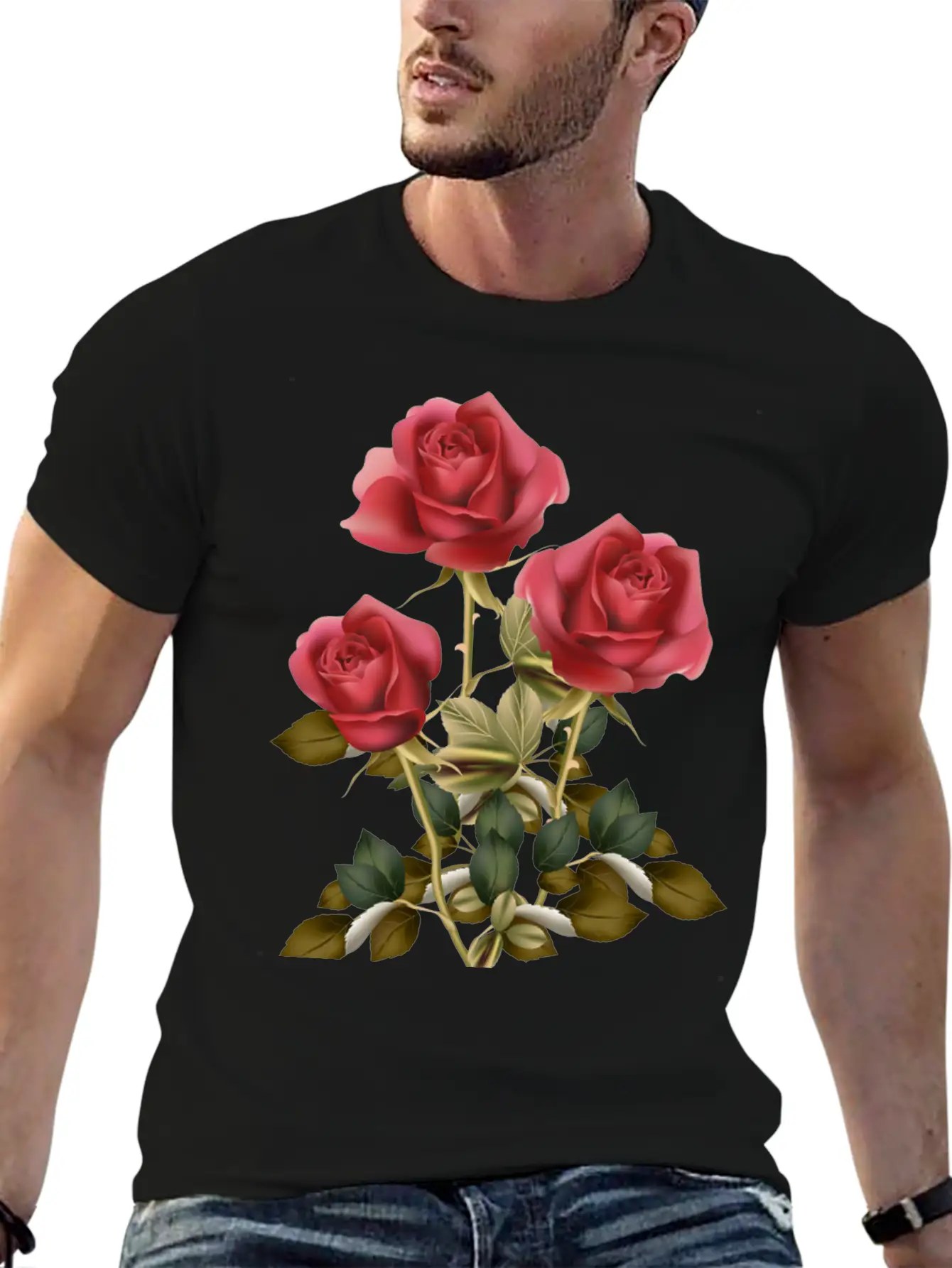 Flowers Roses Unisex Casual T-Shirt – Clean Design For Daily Comfort