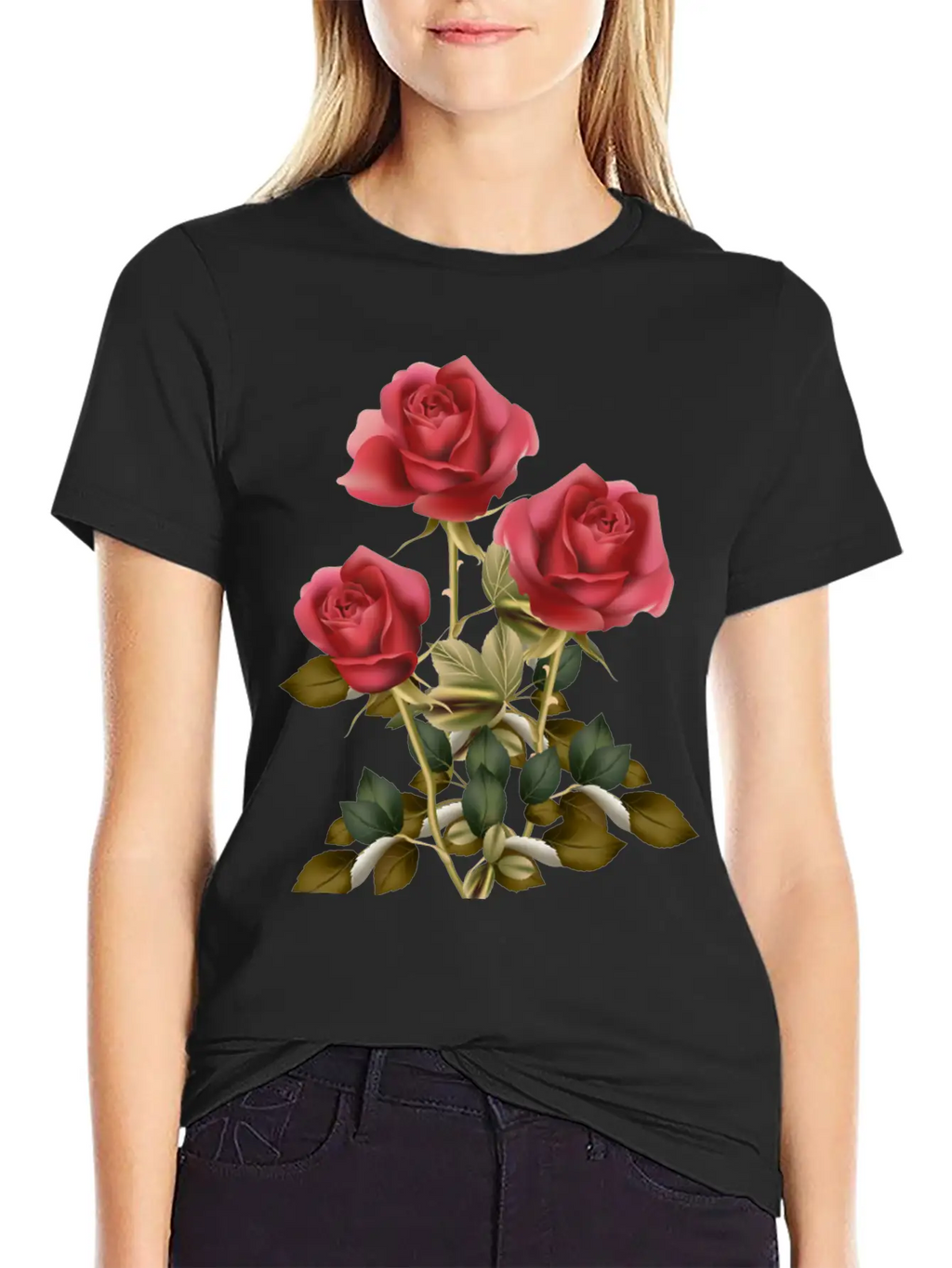 Flowers Roses Unisex Casual T-Shirt – Clean Design For Daily Comfort