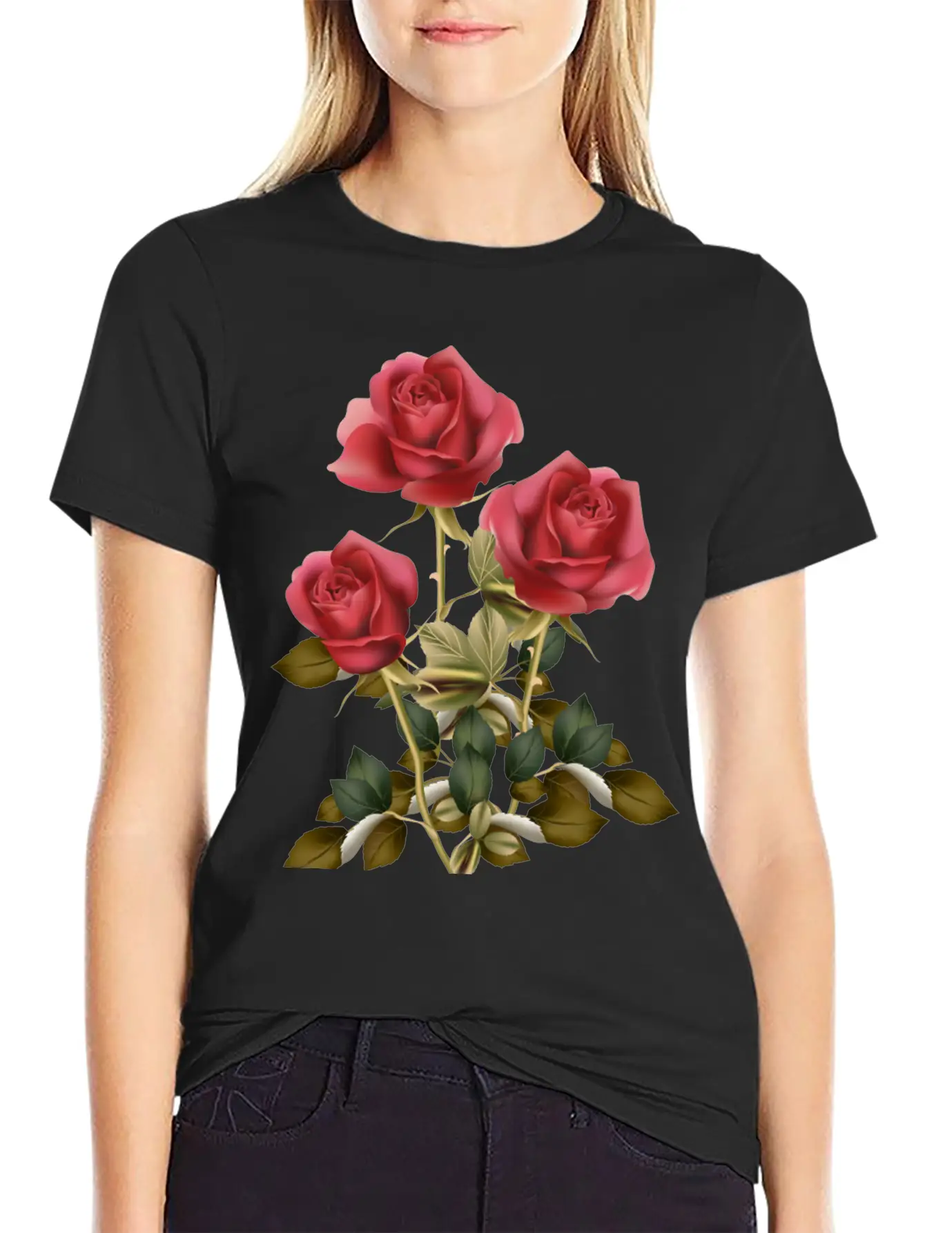 Flowers Roses Unisex Casual T-Shirt – Clean Design For Daily Comfort