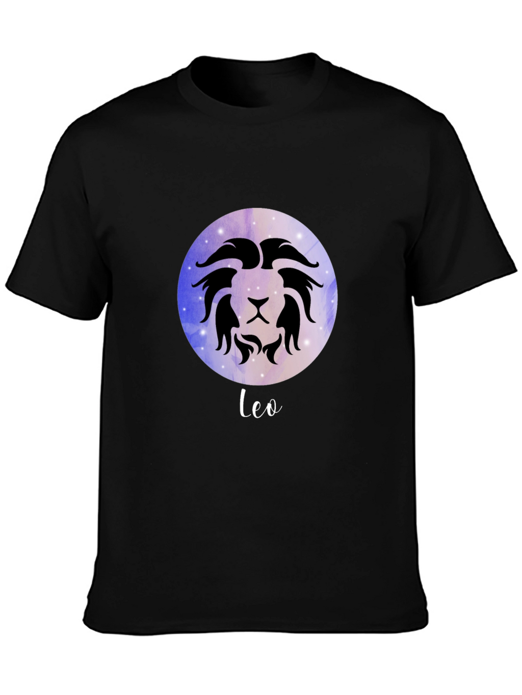 Leo Zodiac Sign T-Shirt - Celestial Black Tee
