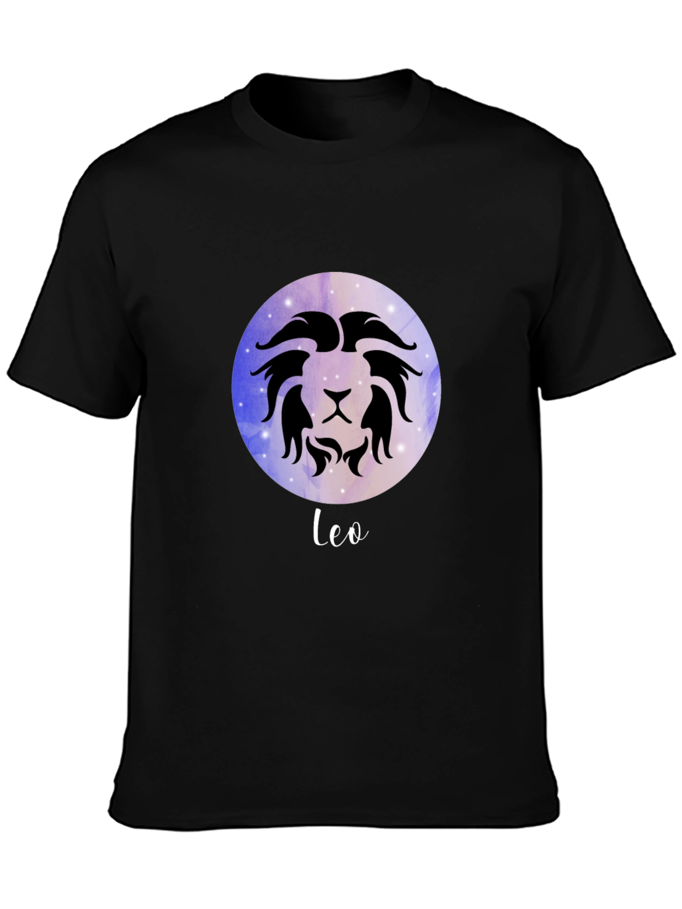 Leo Zodiac Sign T-Shirt - Celestial Black Tee