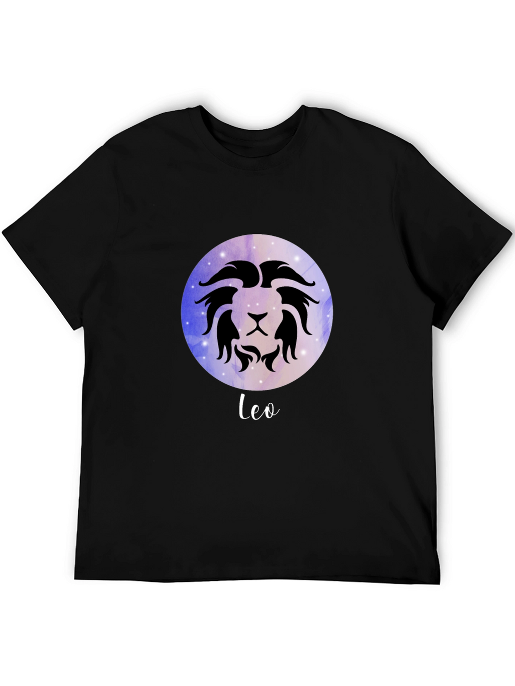 Leo Zodiac Sign T-Shirt - Celestial Black Tee
