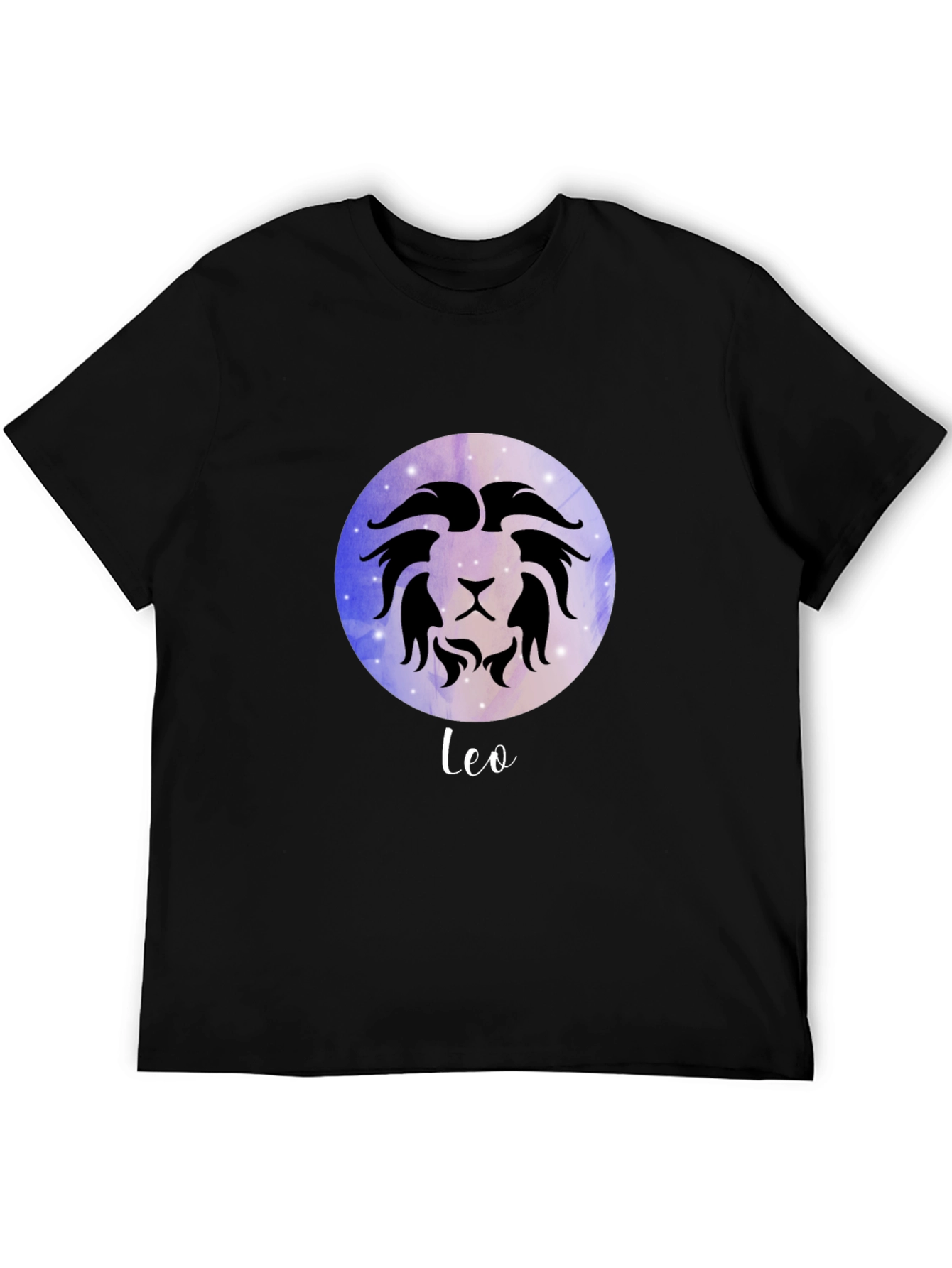 Leo Zodiac Sign T-Shirt - Celestial Black Tee
